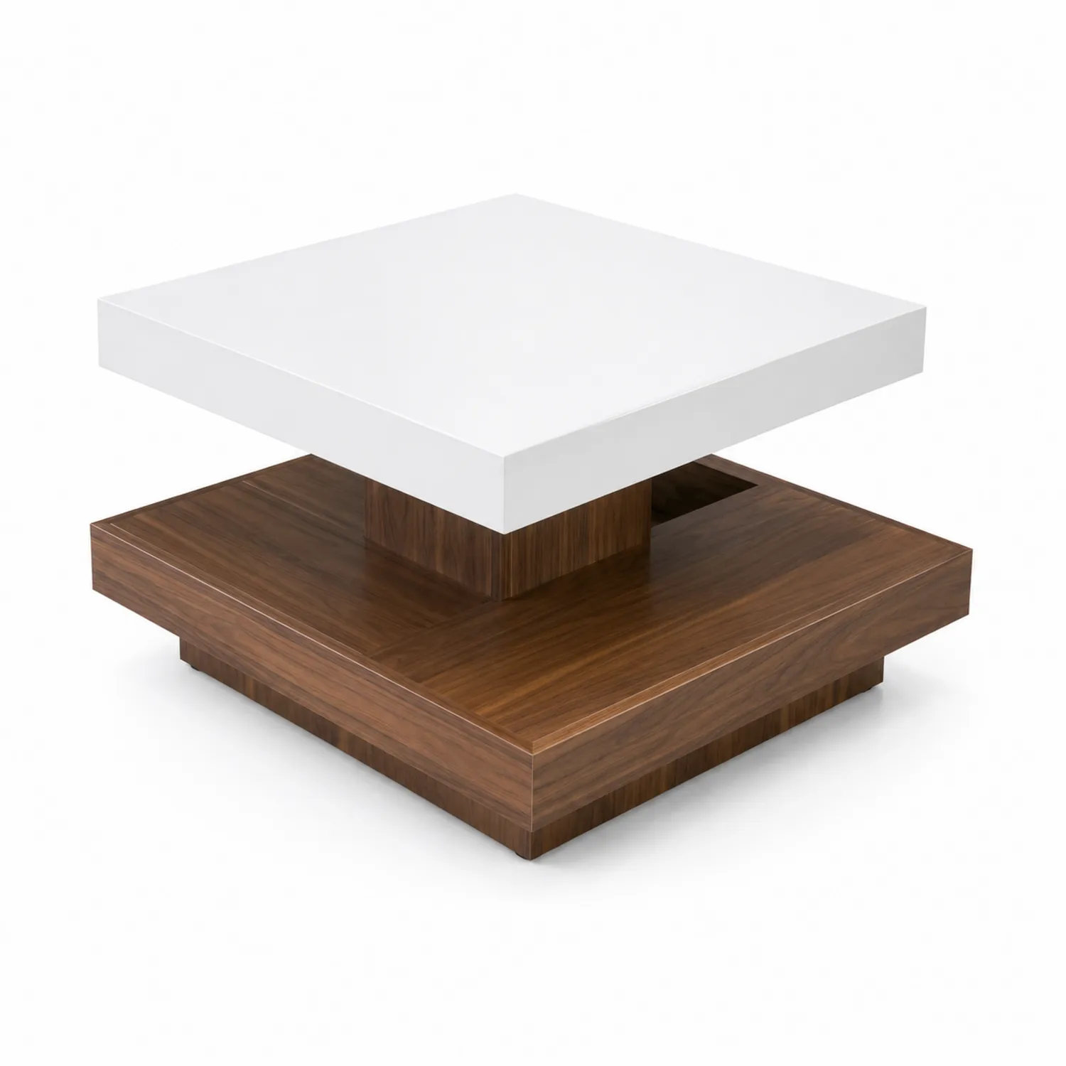 Table basse en bois et MDF blanc