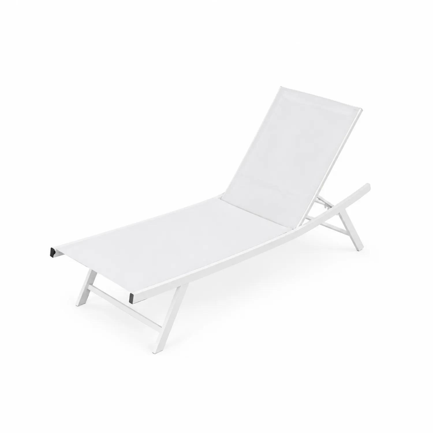 Chaise longue de jardin en aluminium blanc