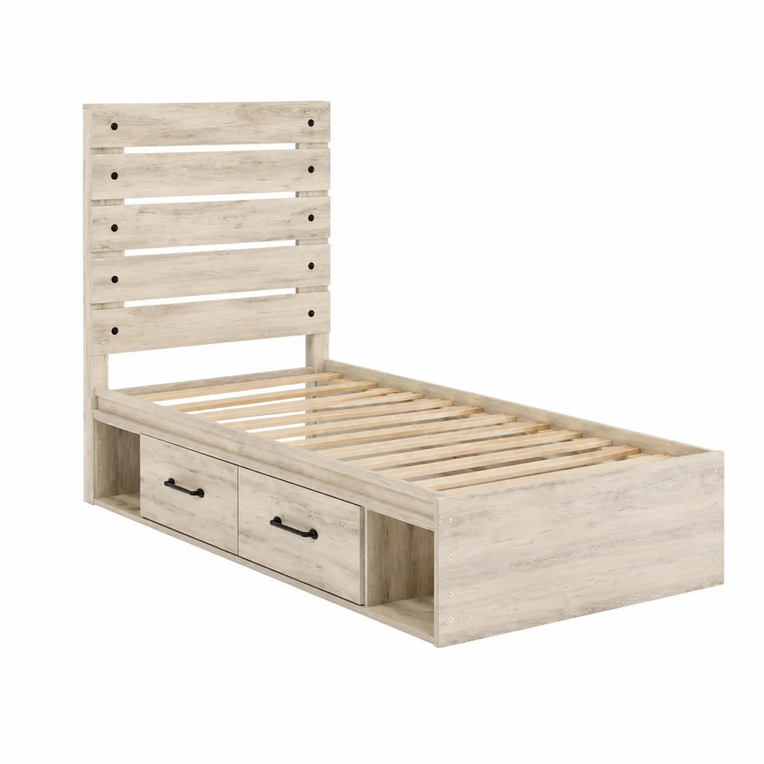 Lit simple en bois avec tiroirs 200x90 cm