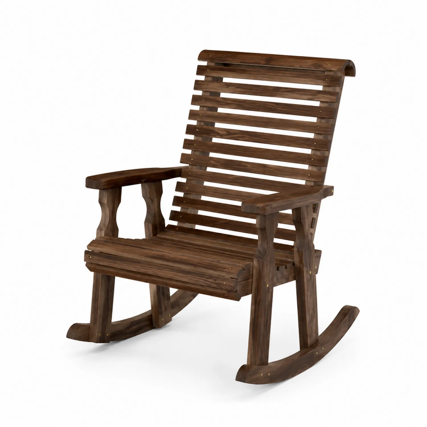 Chaise berçante en bois de noyer