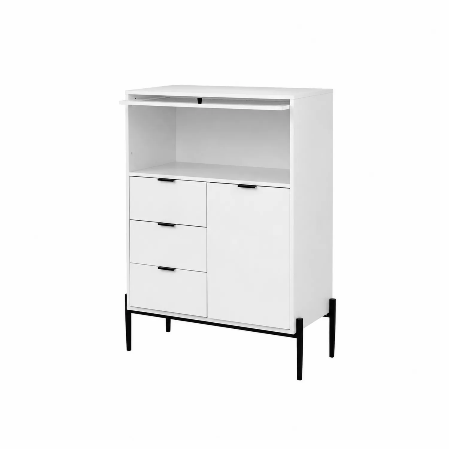 Buffet en bois avec tiroirs et porte Blanc