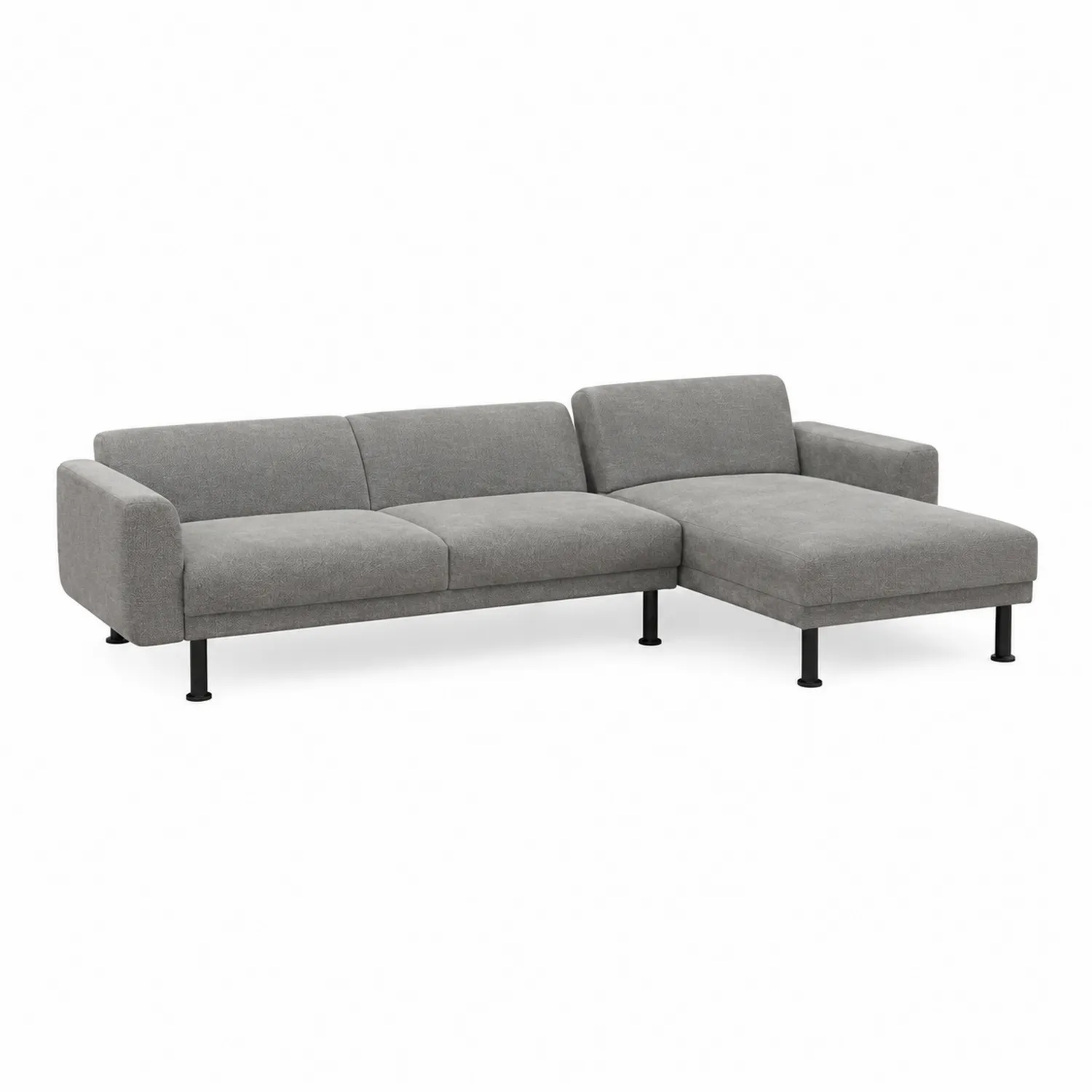 Canapé en tissu gris avec méridienne