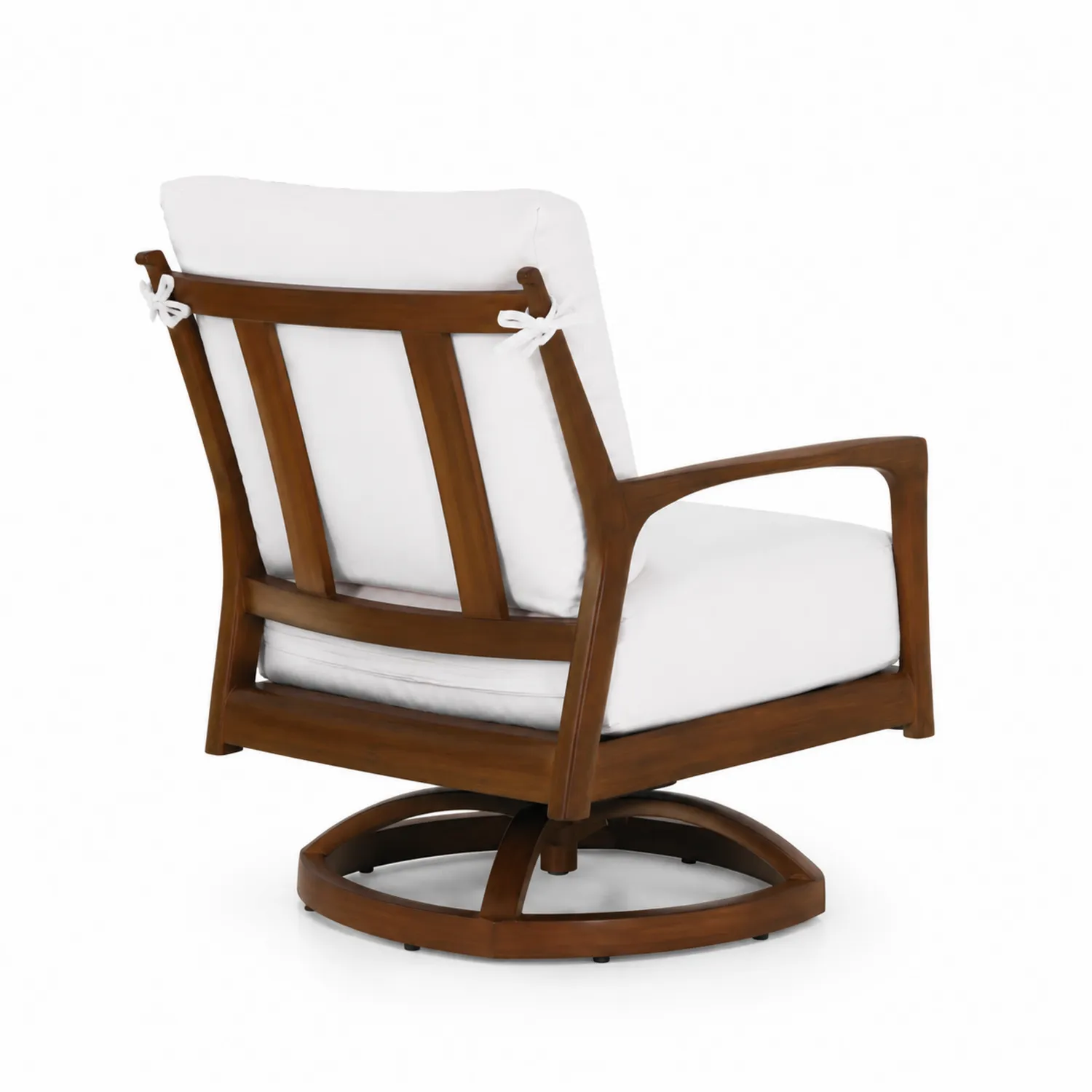 Chaise berçante en bois avec coussins en polyester blanc