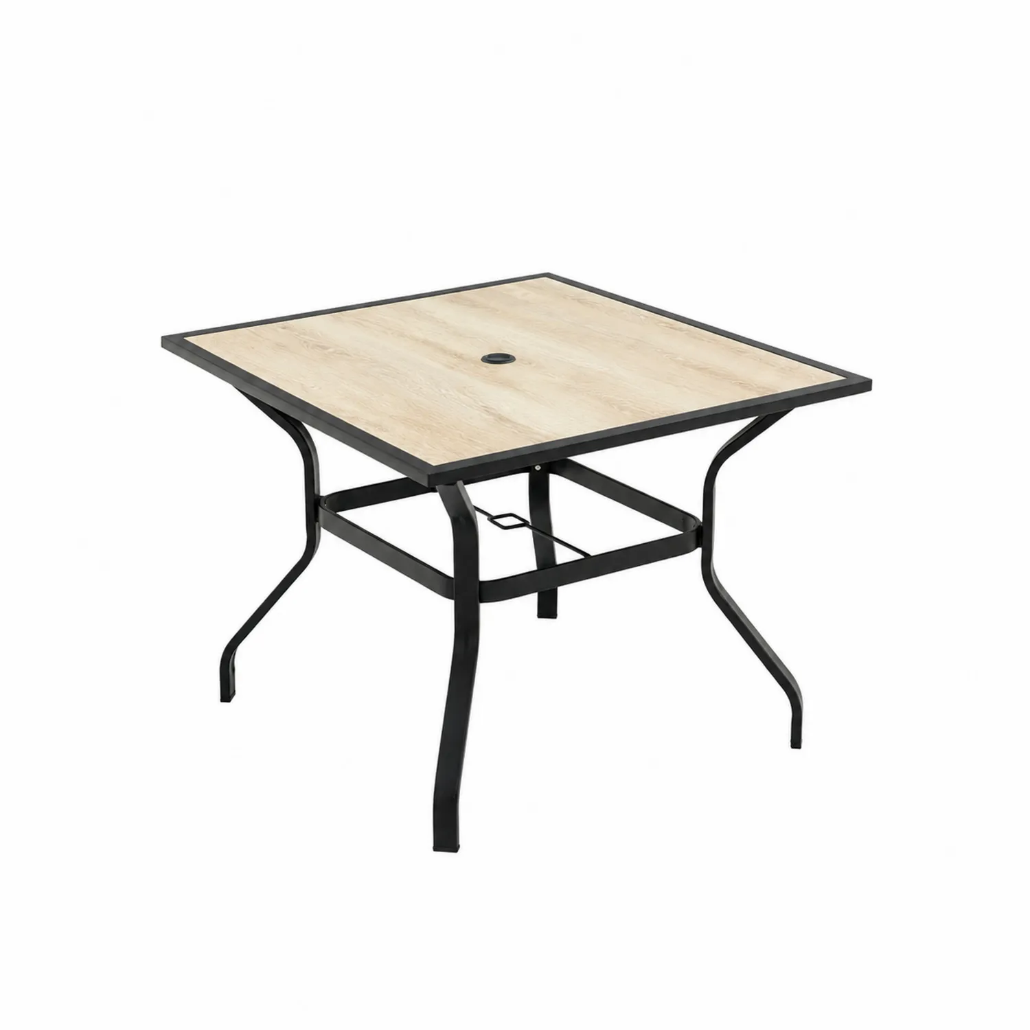 Table de jardin en métal et bois carrée 90 cm