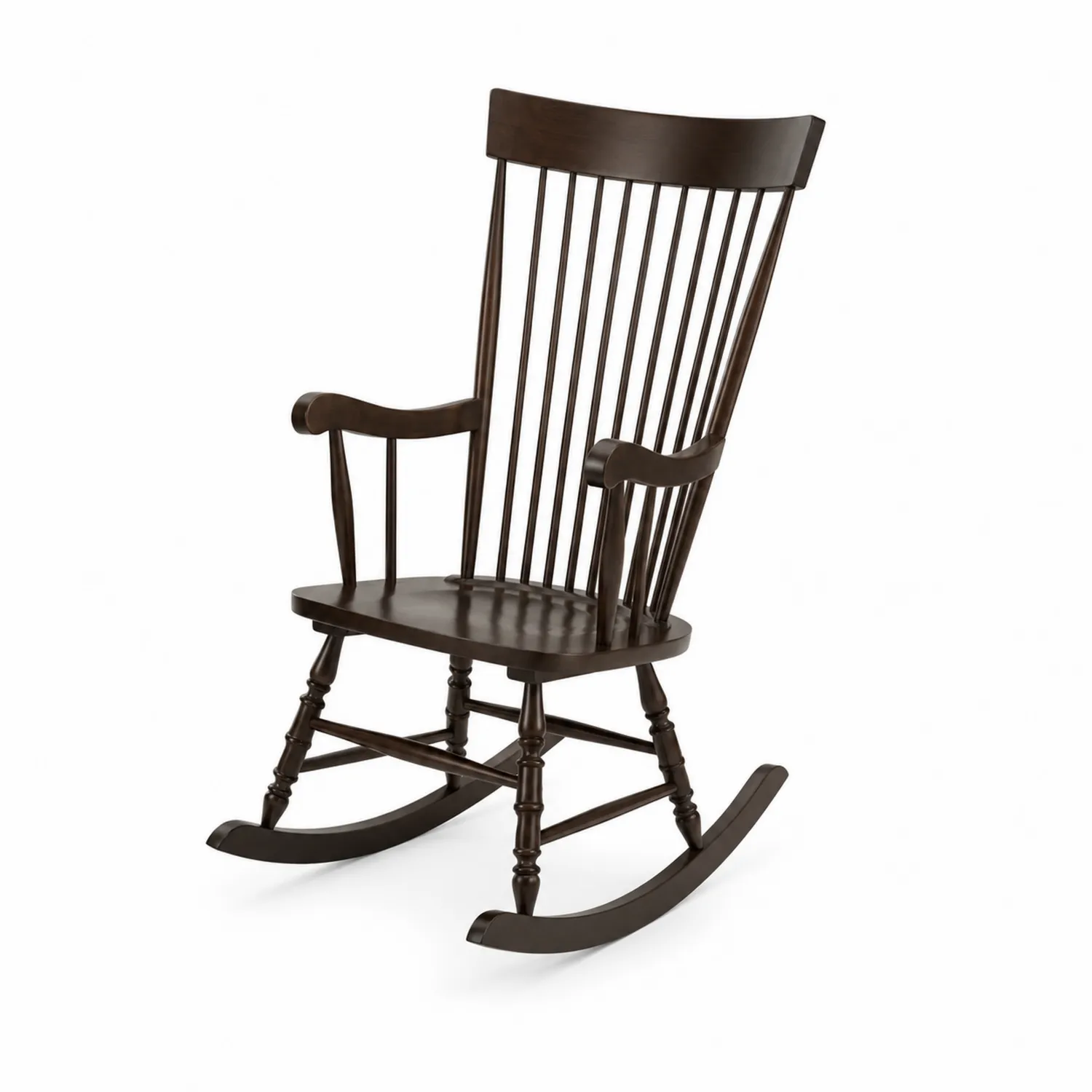 Chaise à bascule en bois foncé