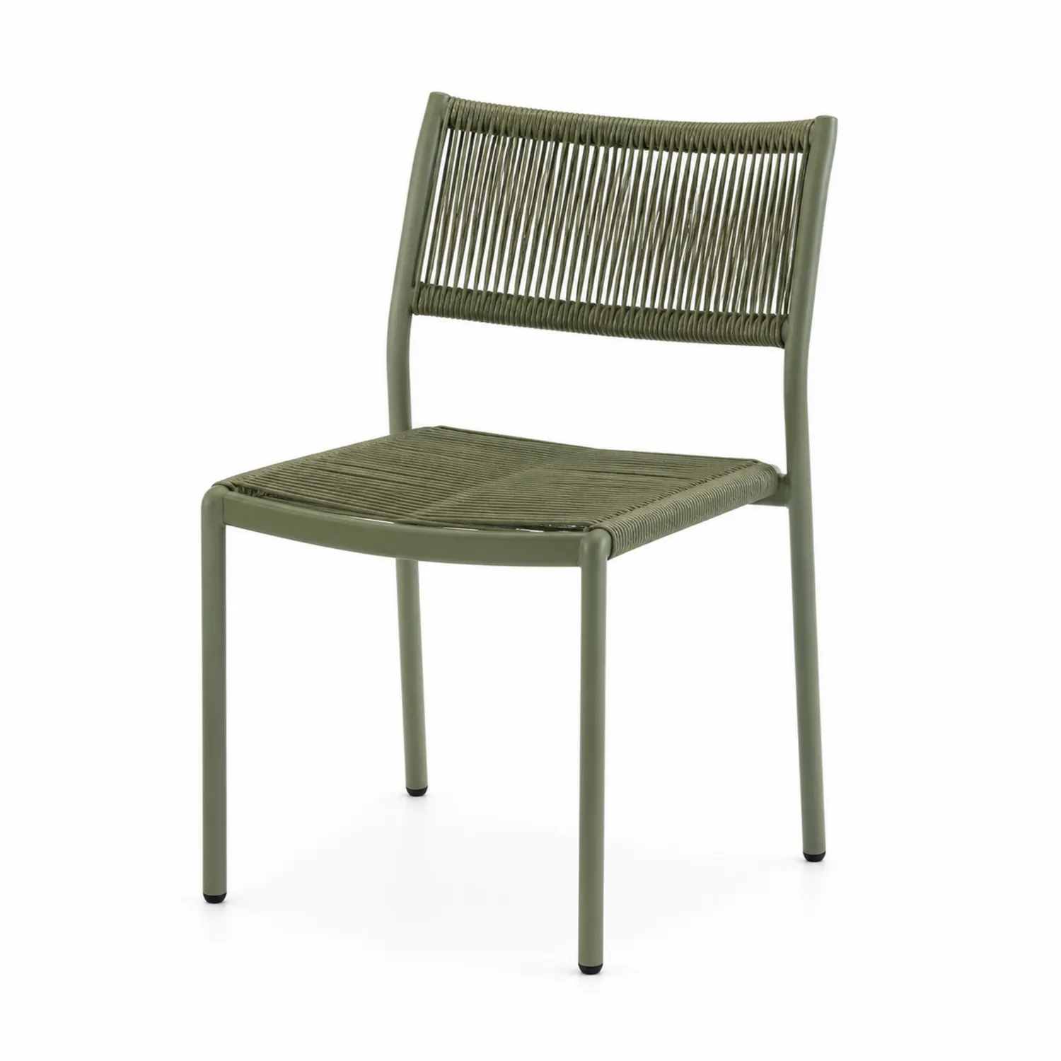 Chaise en métal et corde Olive pour extérieur-rivviorae