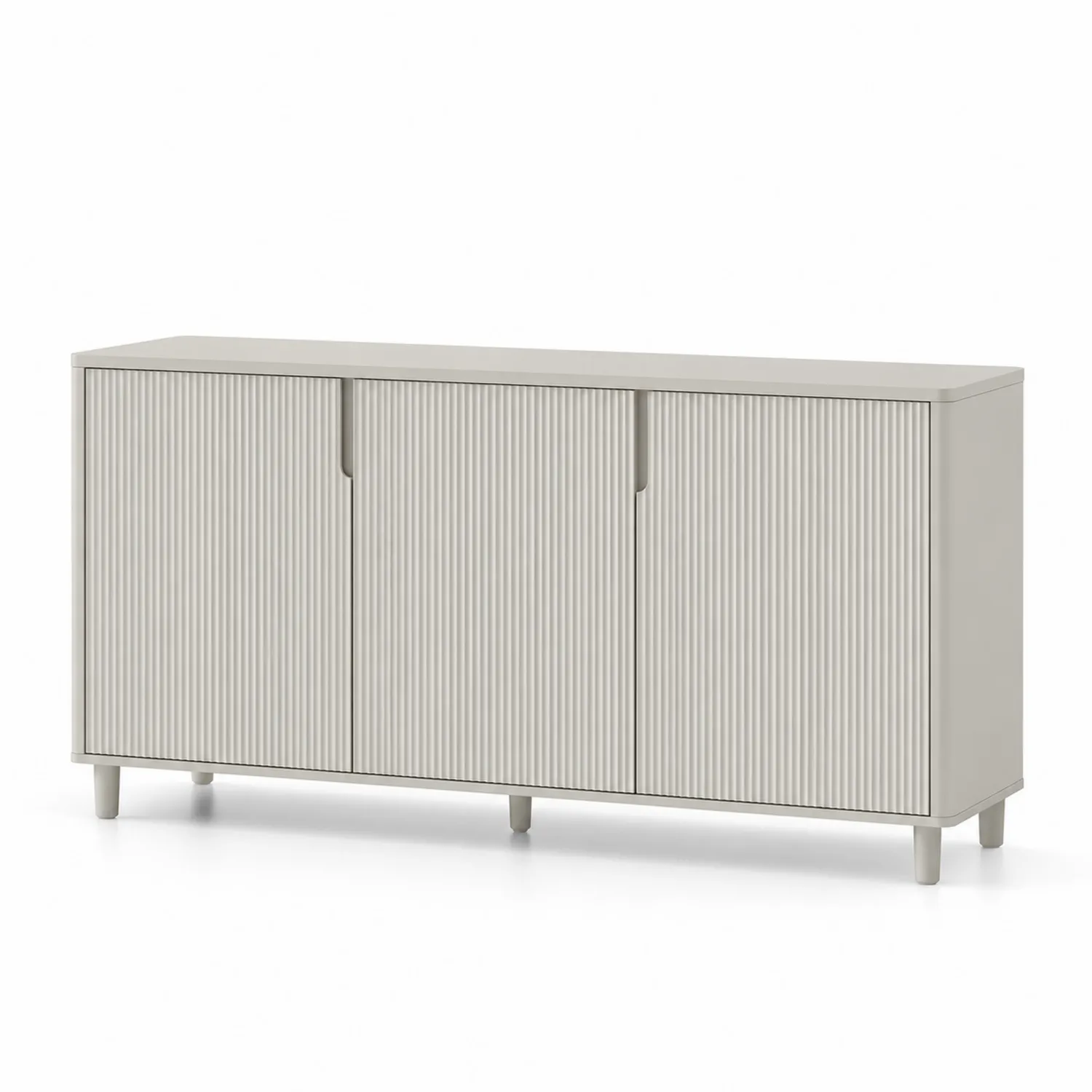 Buffet à 3 portes en bois MDF beige 160x40x80 cm-rivviorae