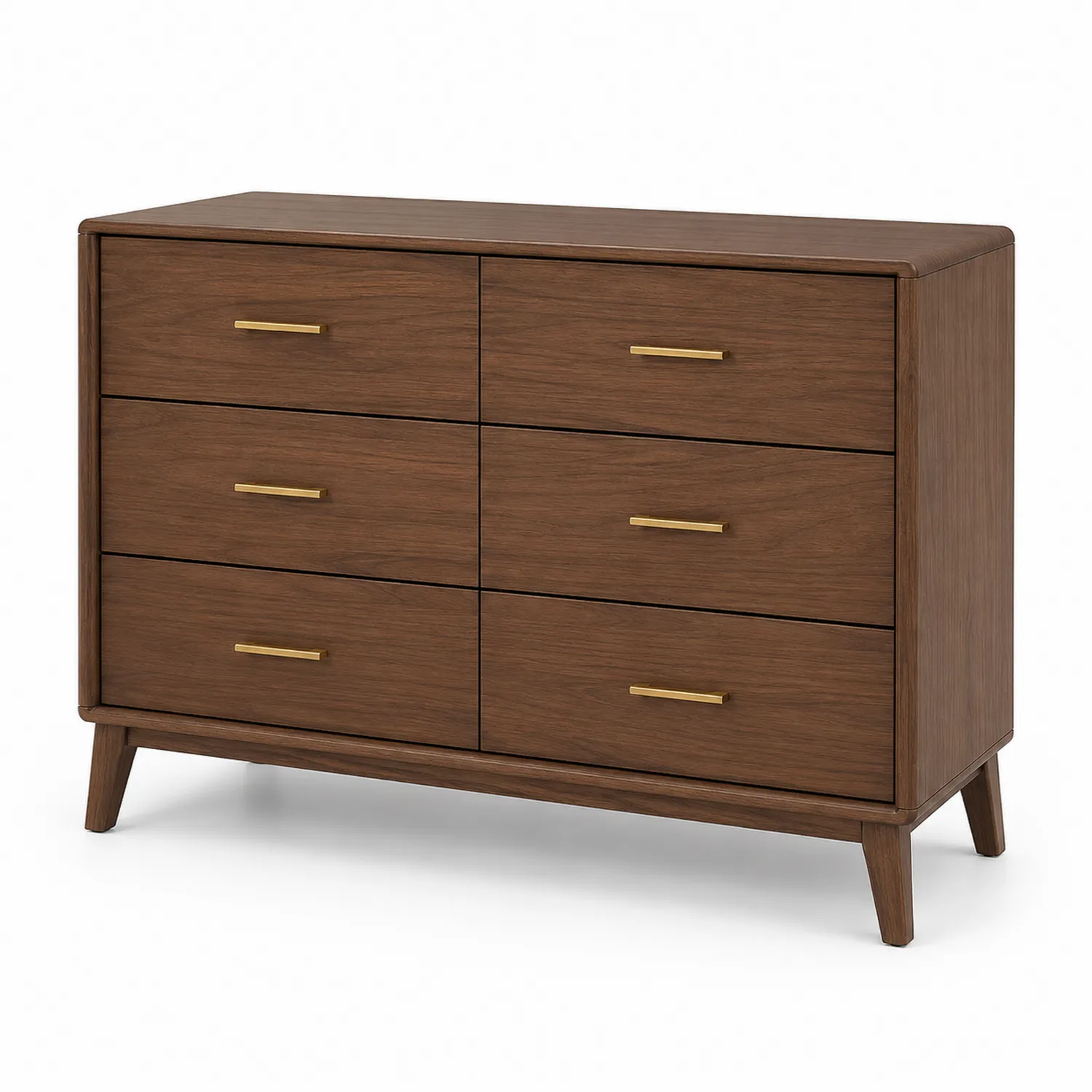 Commode en bois de noyer avec 6 tiroirs-rivviorae