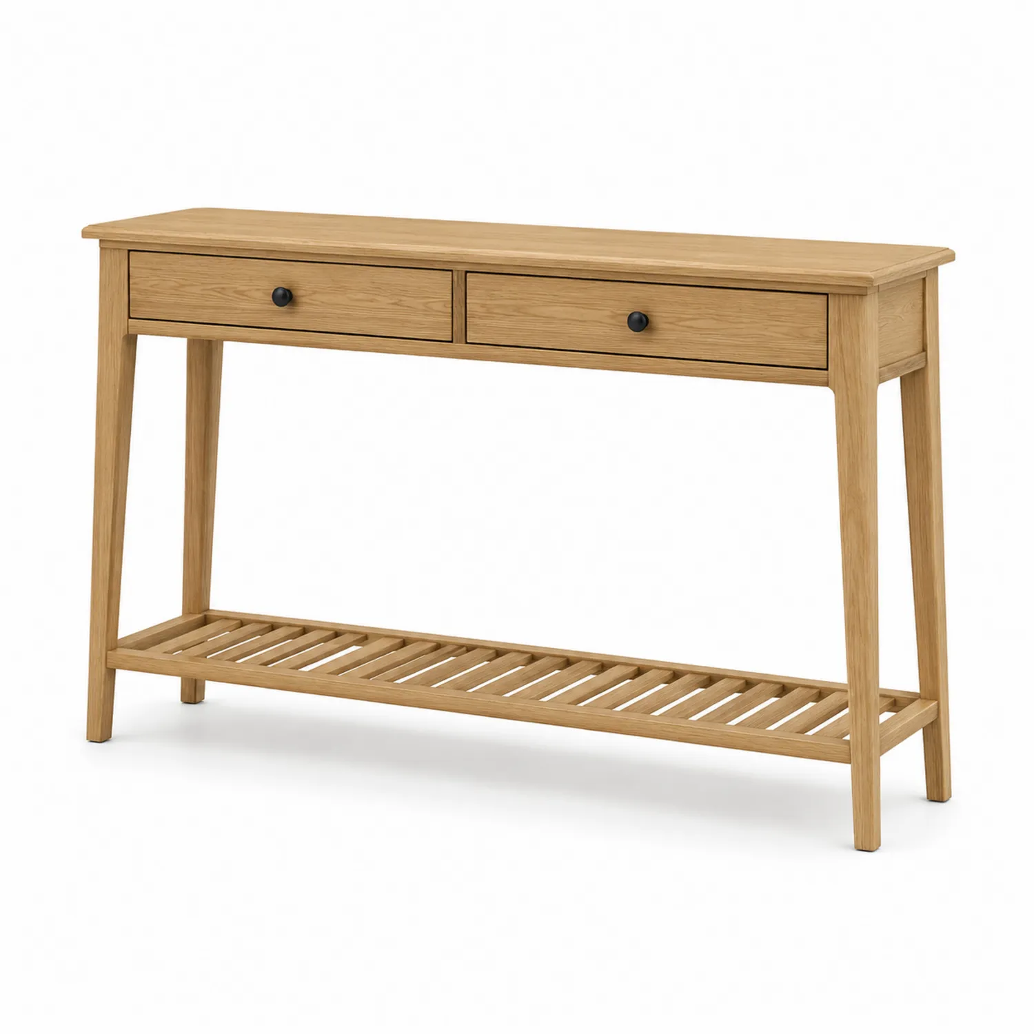 Table console en bois avec 2 tiroirs et étagère-rivviorae