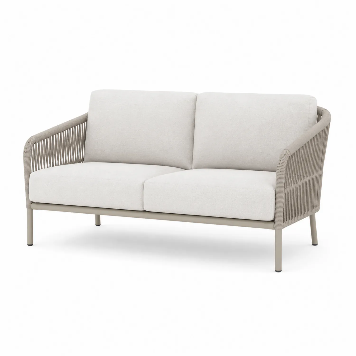 Canapé en aluminium et corde beige 2 places-rivviorae