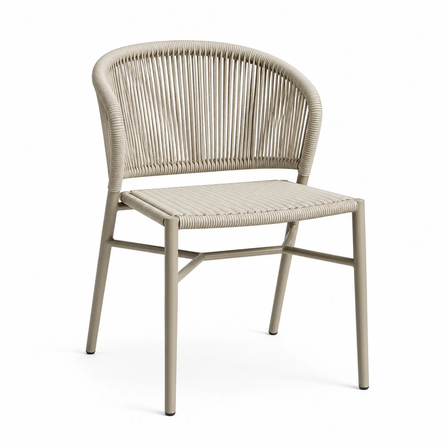 Chaise en aluminium et corde synthétique Beige-rivviorae