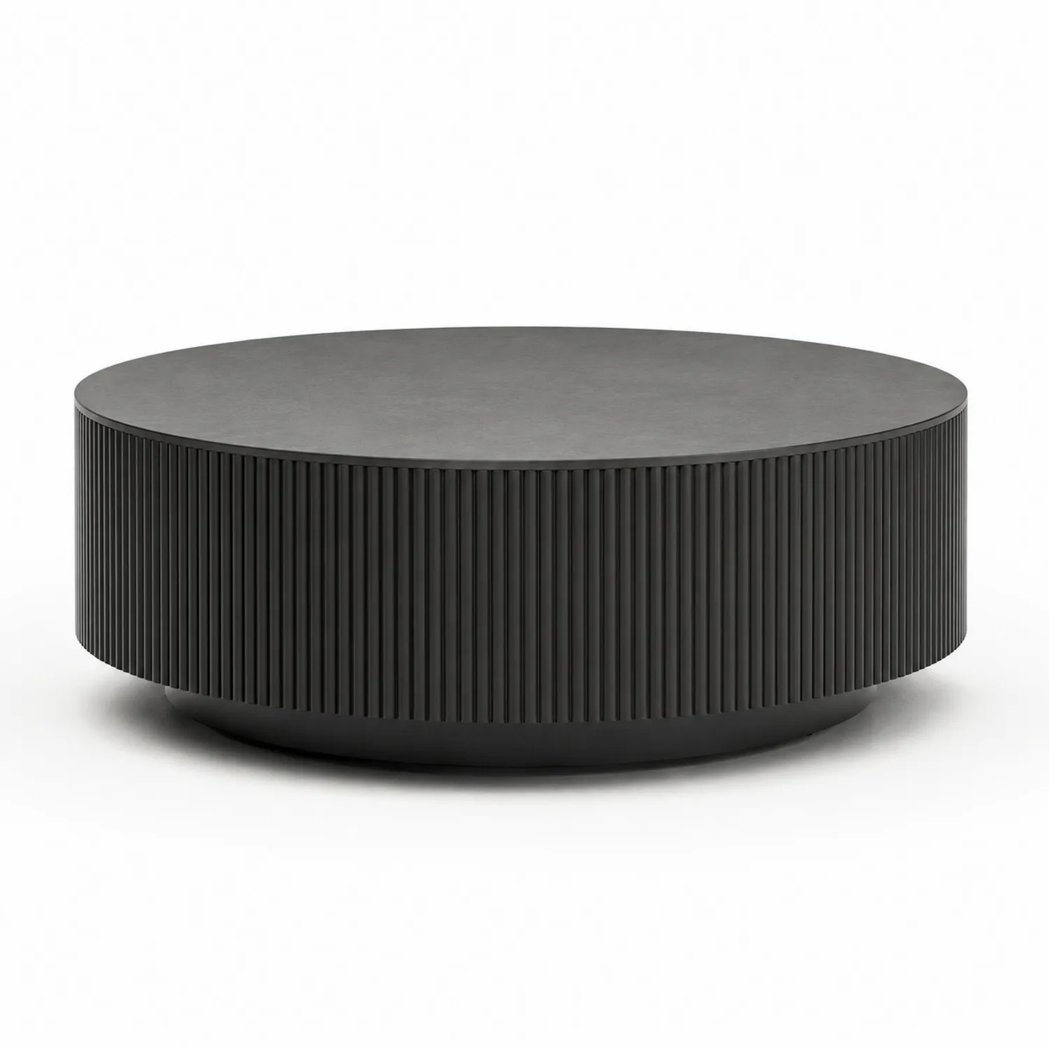 Table basse ronde en bois noir-rivviorae