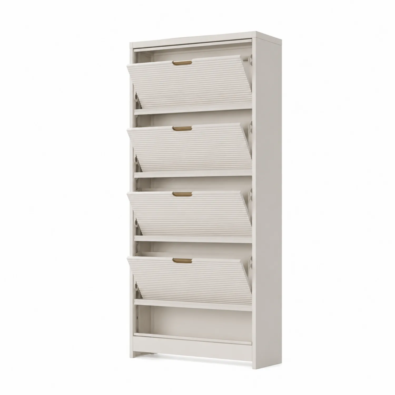 Armoire à chaussures 4 abattants en MDF Blanc-rivviorae
