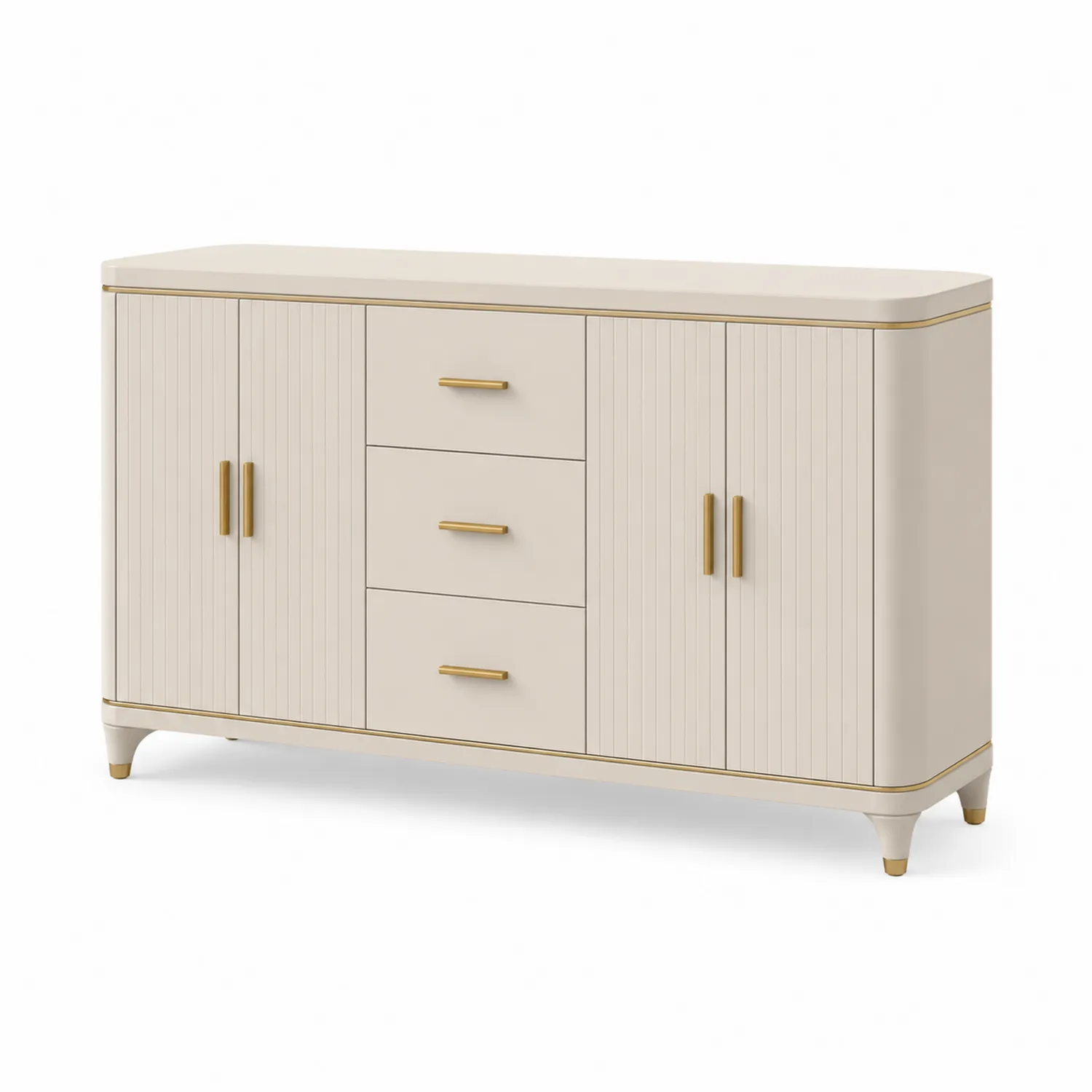 Buffet en MDF avec Portes et Tiroirs Crème-rivviorae