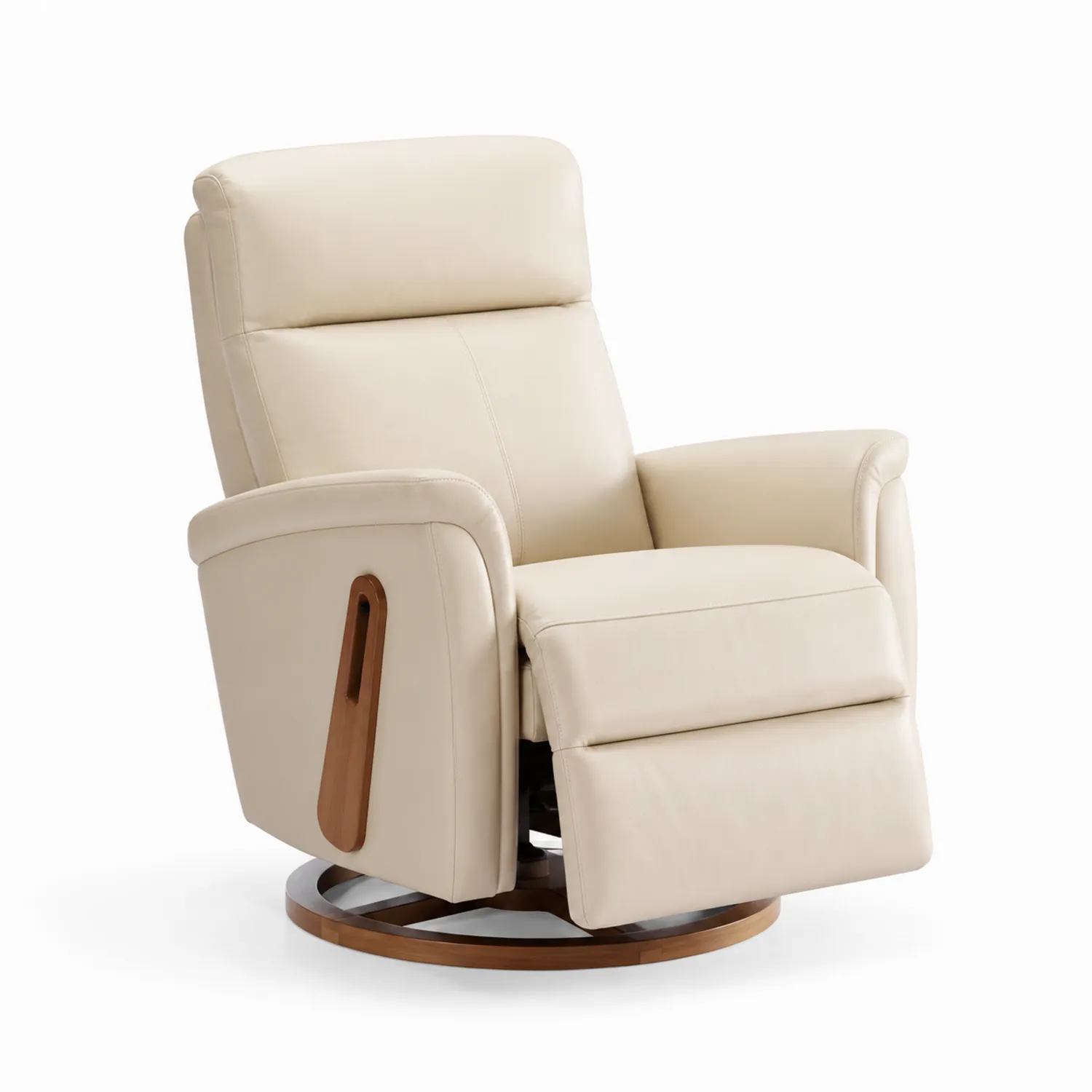 Fauteuil Relax Inclinable Rotation Cuir Beige-rivviorae