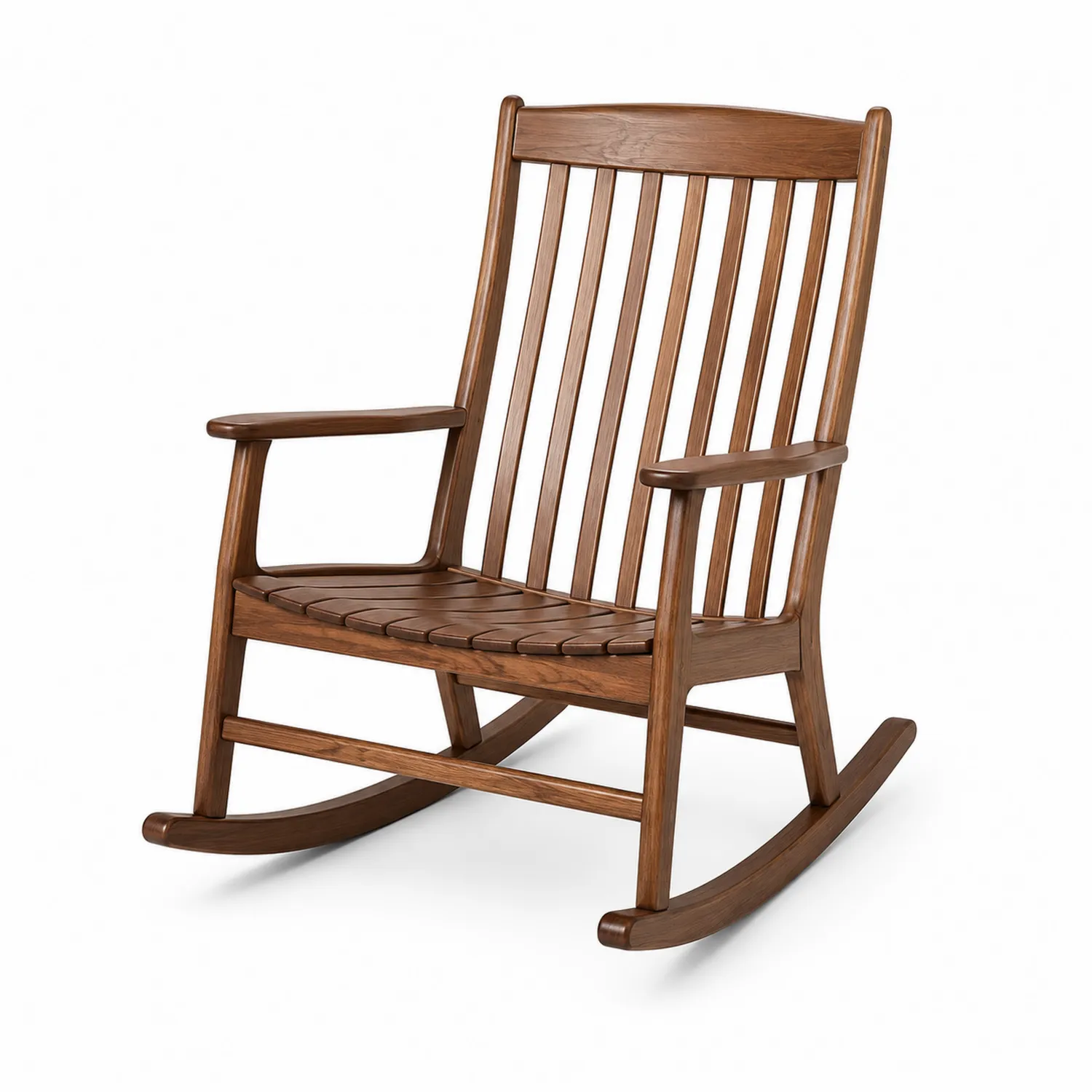 Chaise berçante en chêne massif Marron-rivviorae