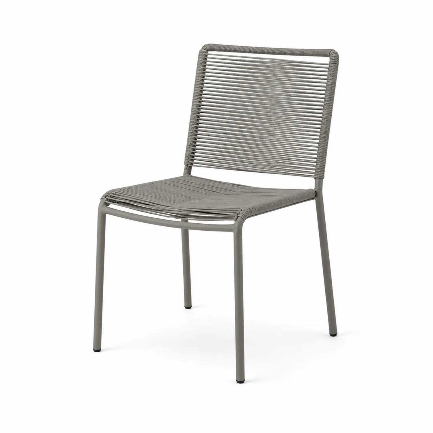 Chaise en aluminium et corde gris-rivviorae