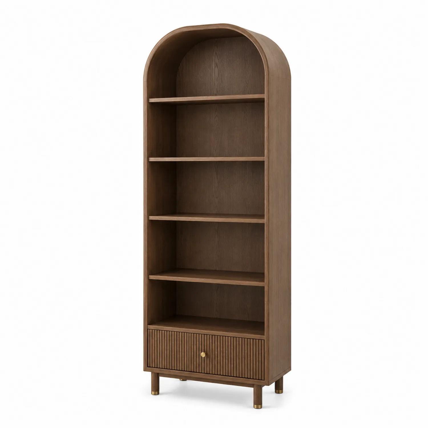 Étagère en bois avec tiroir arquée 180cm-rivviorae