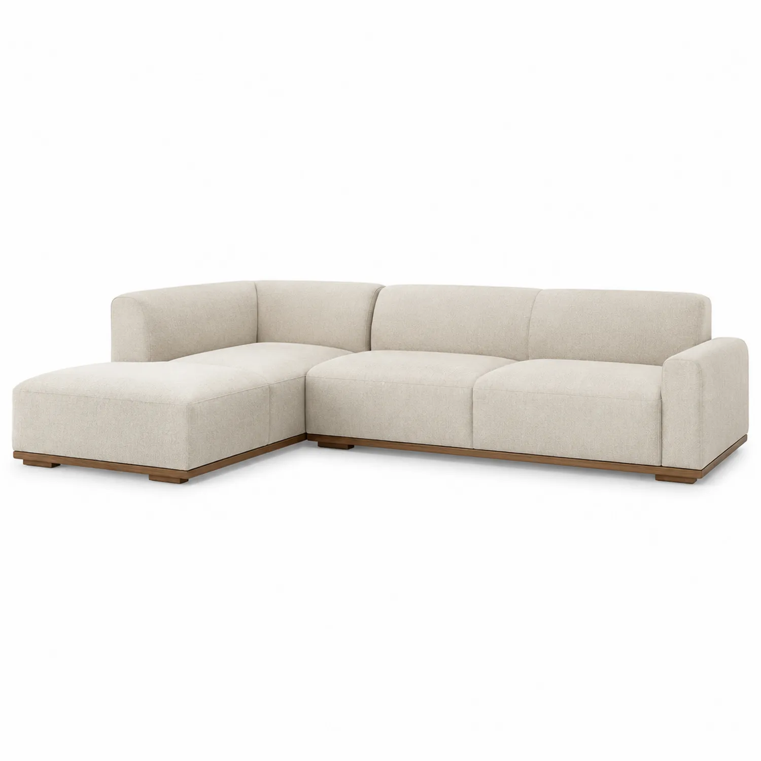 Canapé d'angle en tissu avec structure en bois-rivviorae