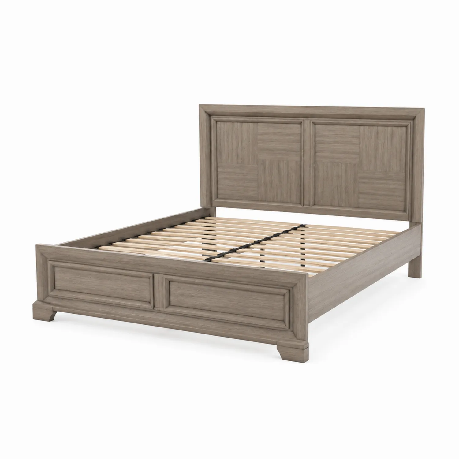 Lit double en bois massif marron 200x160 cm-rivviorae