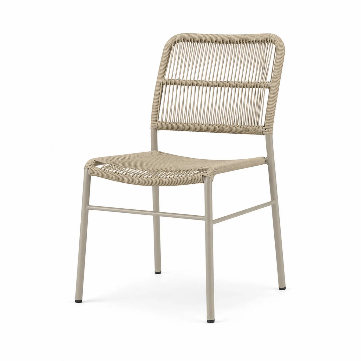 Chaise d'extérieur en corde tressée avec cadre métallique-rivviorae