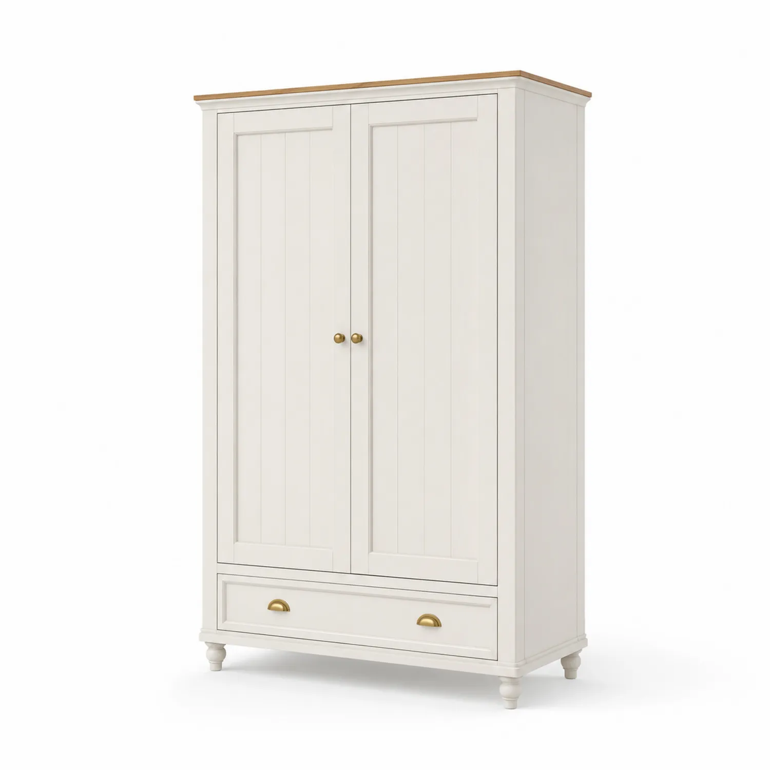 Armoire en Bois avec Portes Battantes et Tiroir-rivviorae