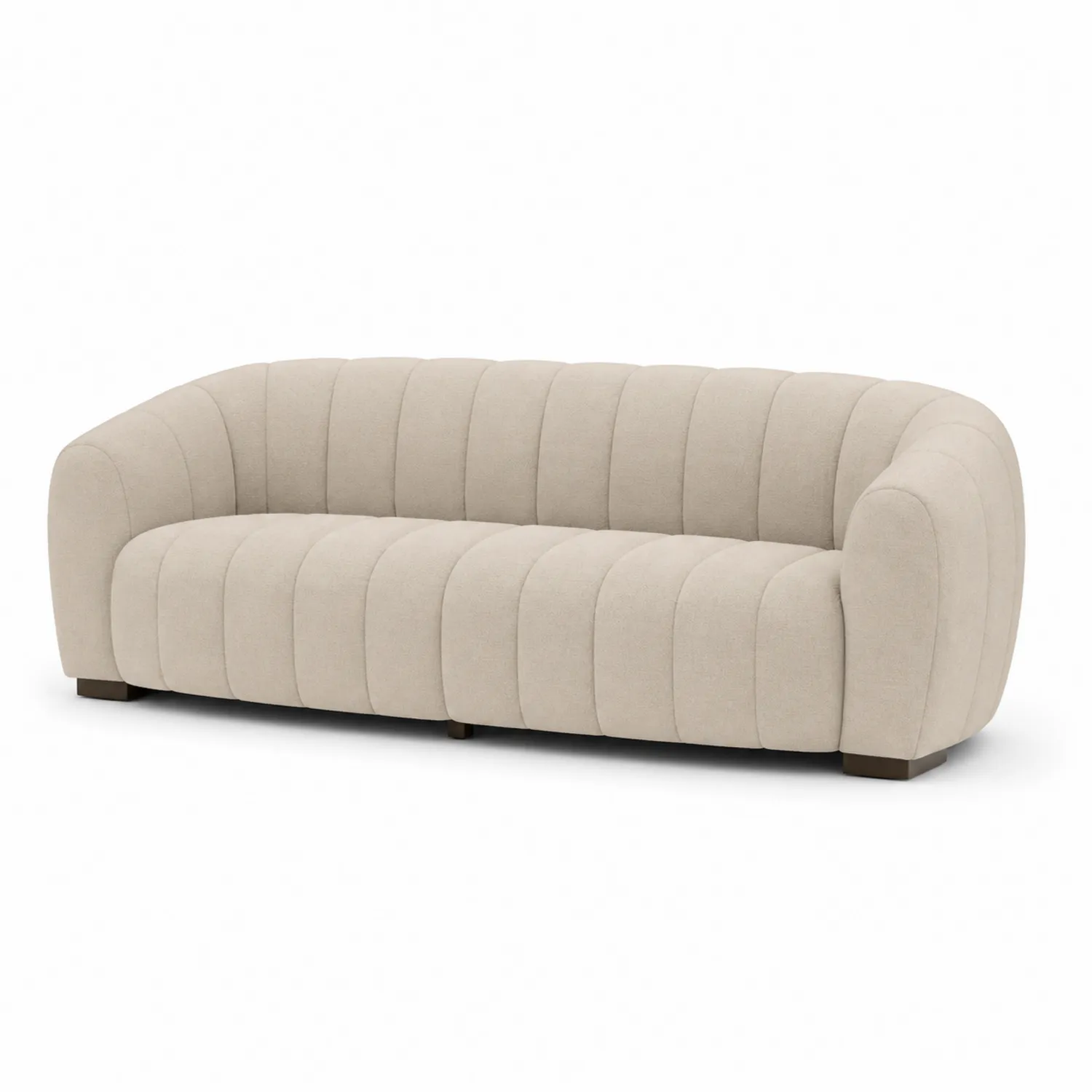 Canapé 3 places en bois et polyester Beige-rivviorae