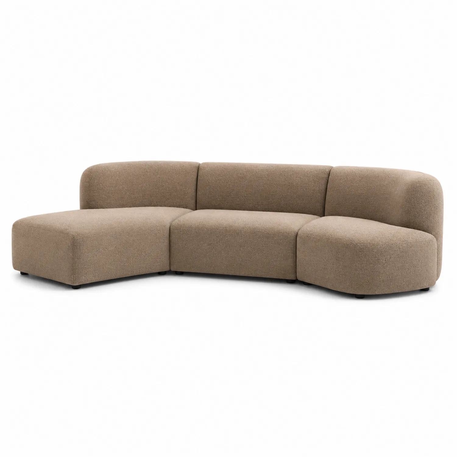 Canapé d'angle modulaire en tissu Brun-rivviorae