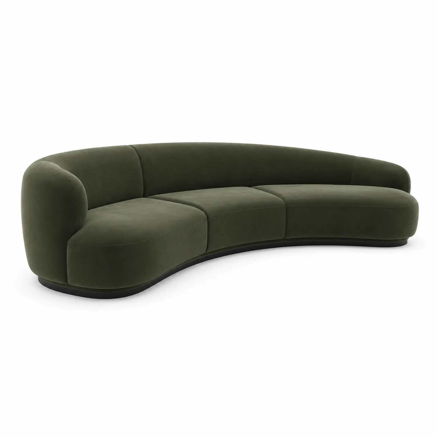 Canapé courbé en velours Vert 350cm-rivviorae