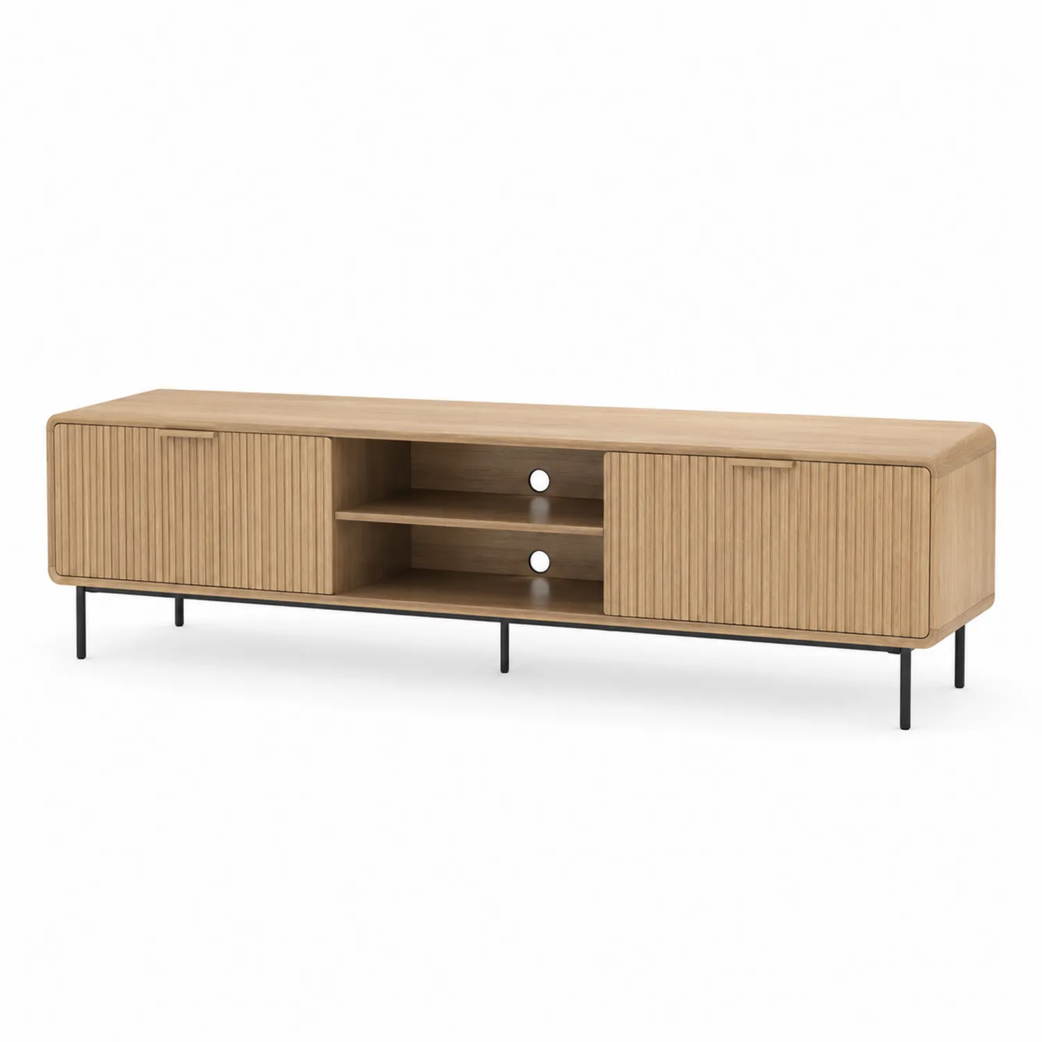 Meuble TV en bois avec portes coulissantes 180x40x50cm-rivviorae