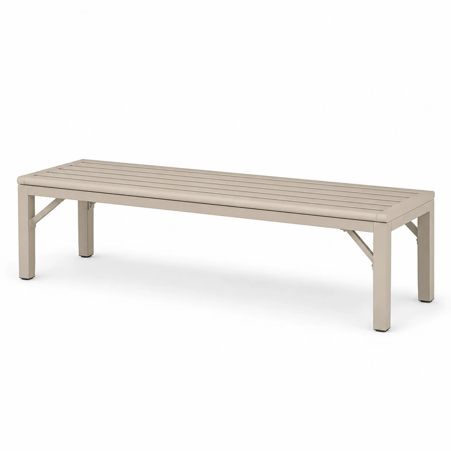 Banc d'extérieur en aluminium beige 150x40x45 cm-rivviorae