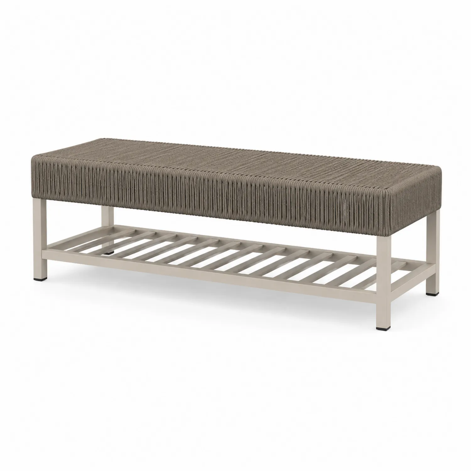 Banc d'extérieur en aluminium et corde gris-rivviorae
