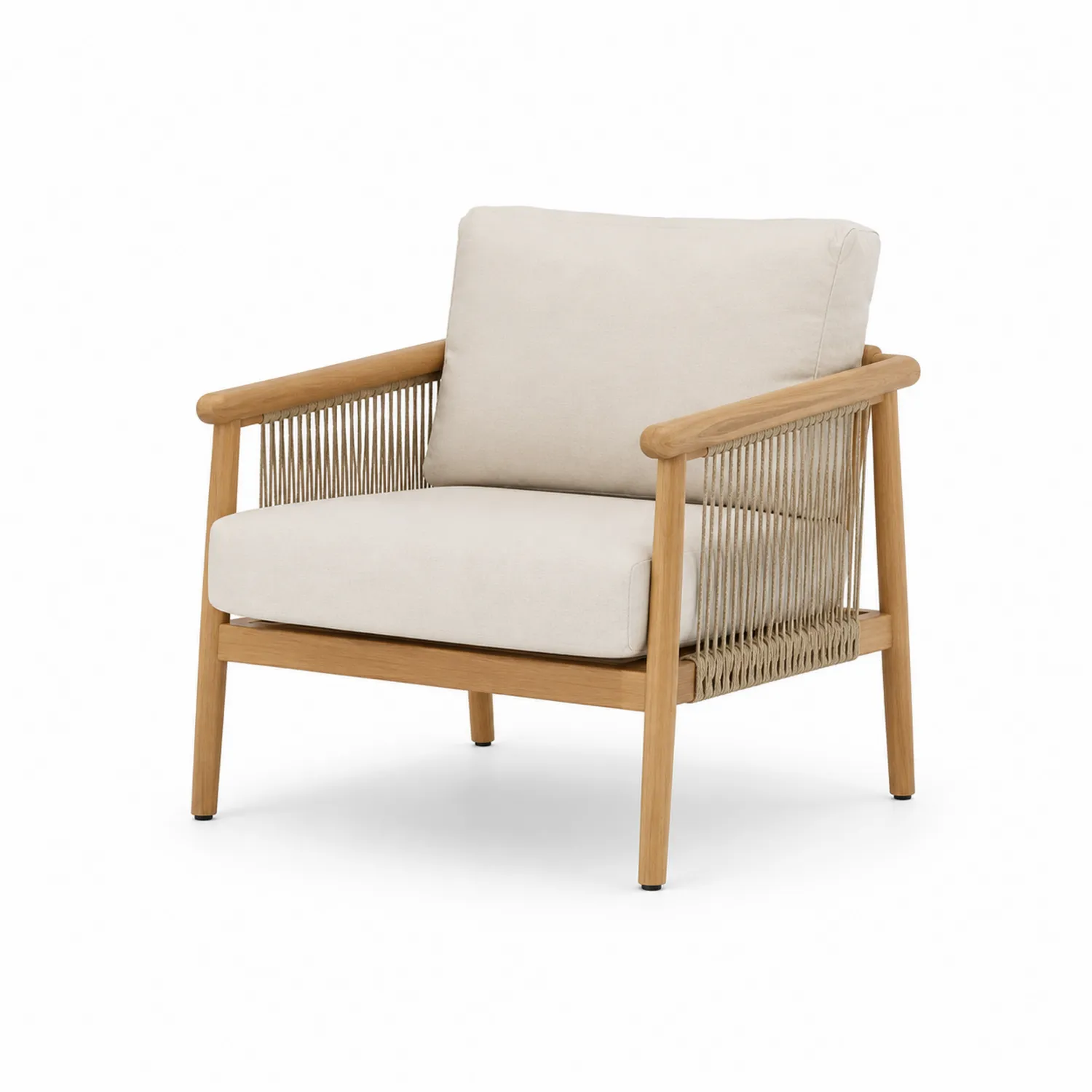 Fauteuil en bois et corde beige-rivviorae