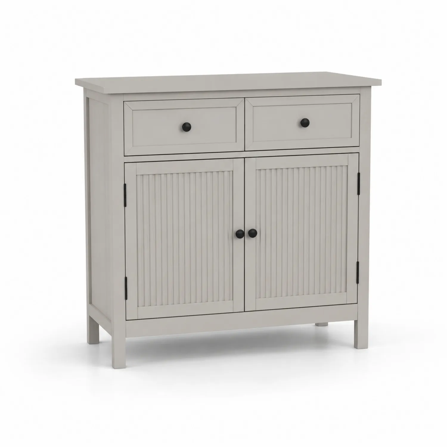 Buffet en bois avec 2 tiroirs et 2 portes Gris-rivviorae