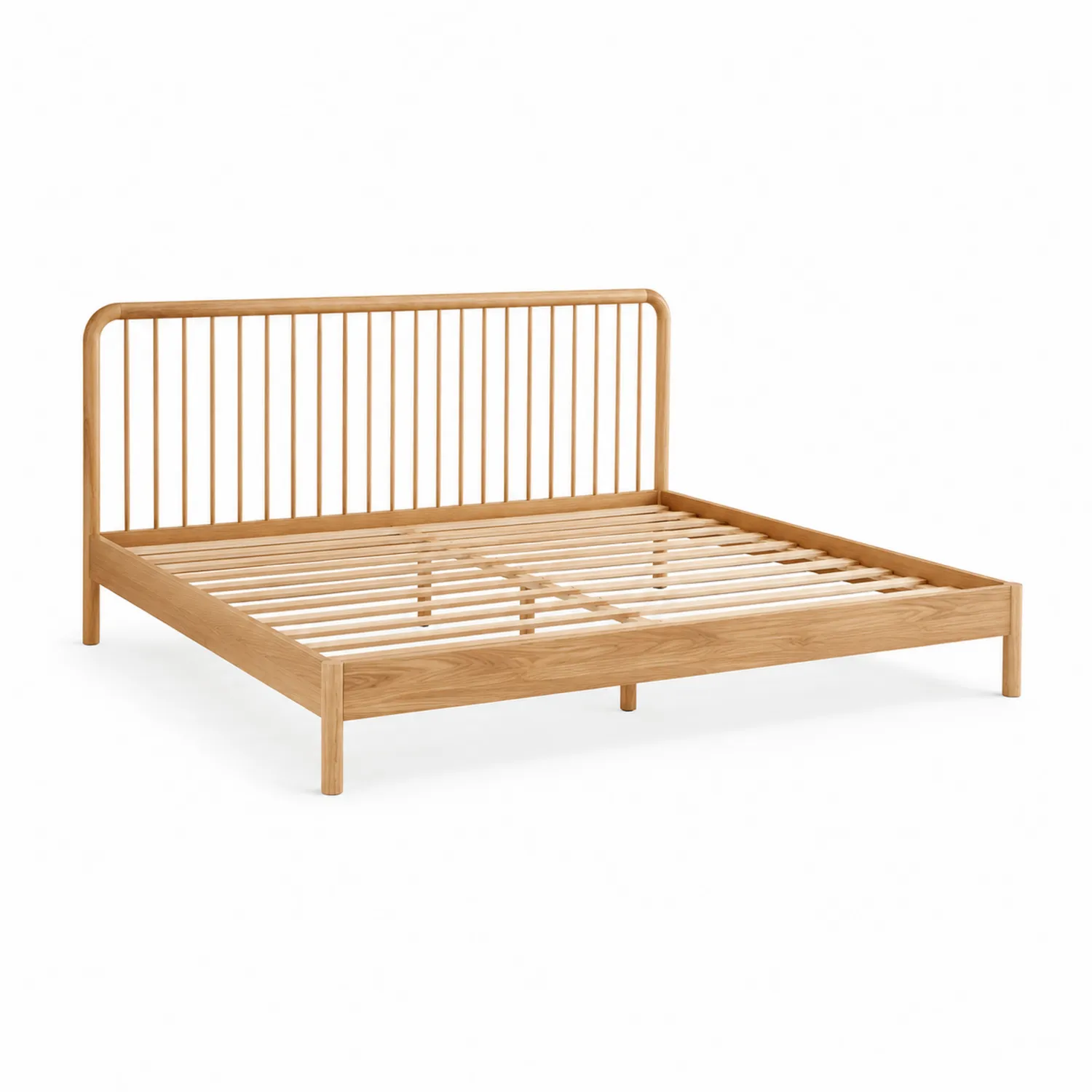 Lit double en bois de chêne naturel 200x160 cm-rivviorae