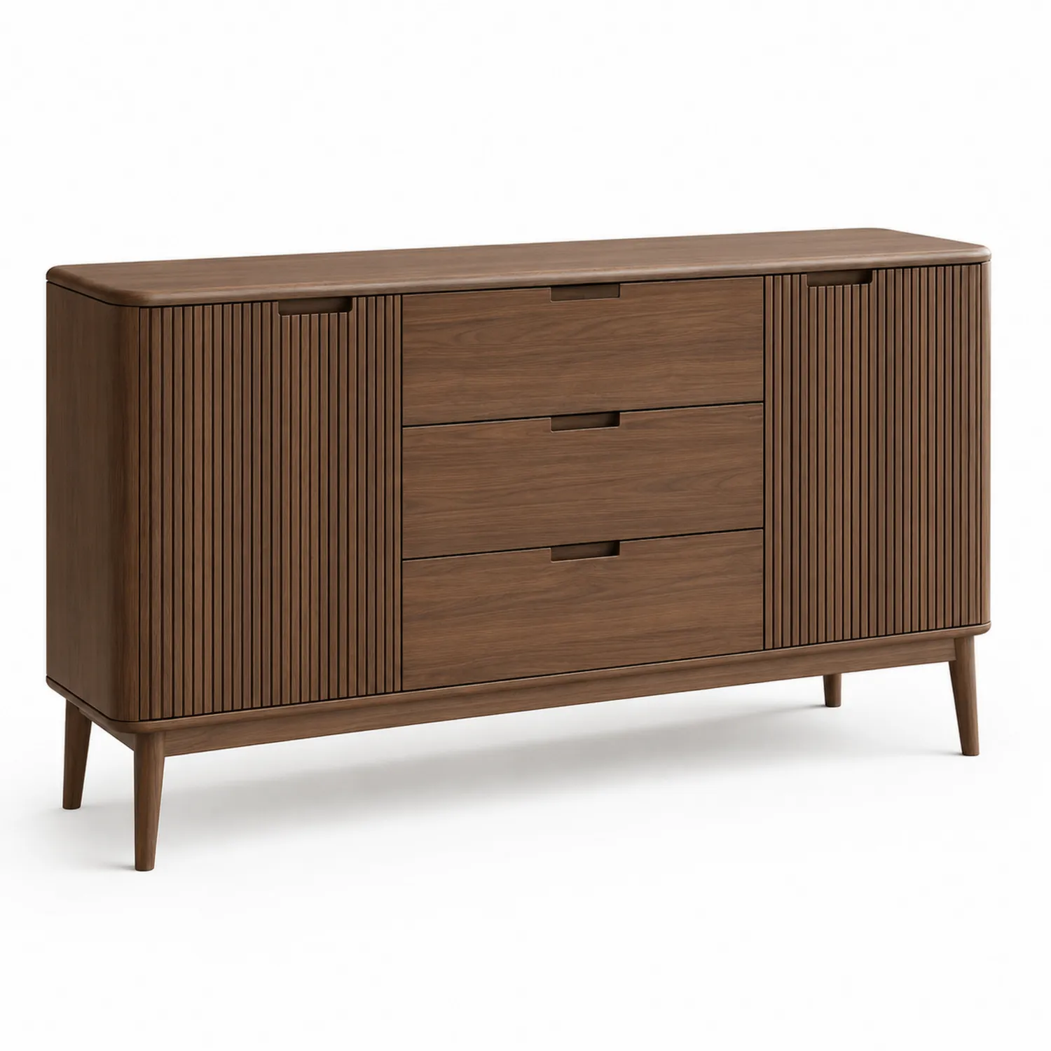 Buffet en bois avec tiroirs et portes marron-rivviorae