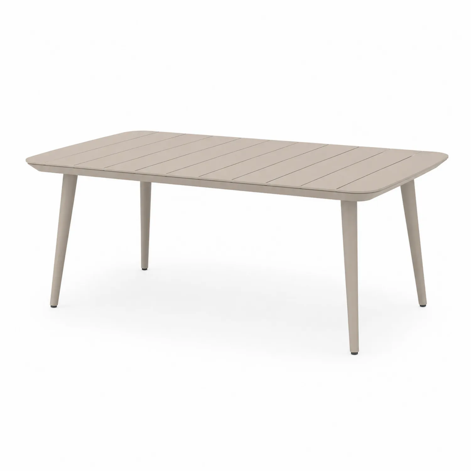 Table de jardin rectangulaire en aluminium Beige 180x90x75 cm-rivviorae