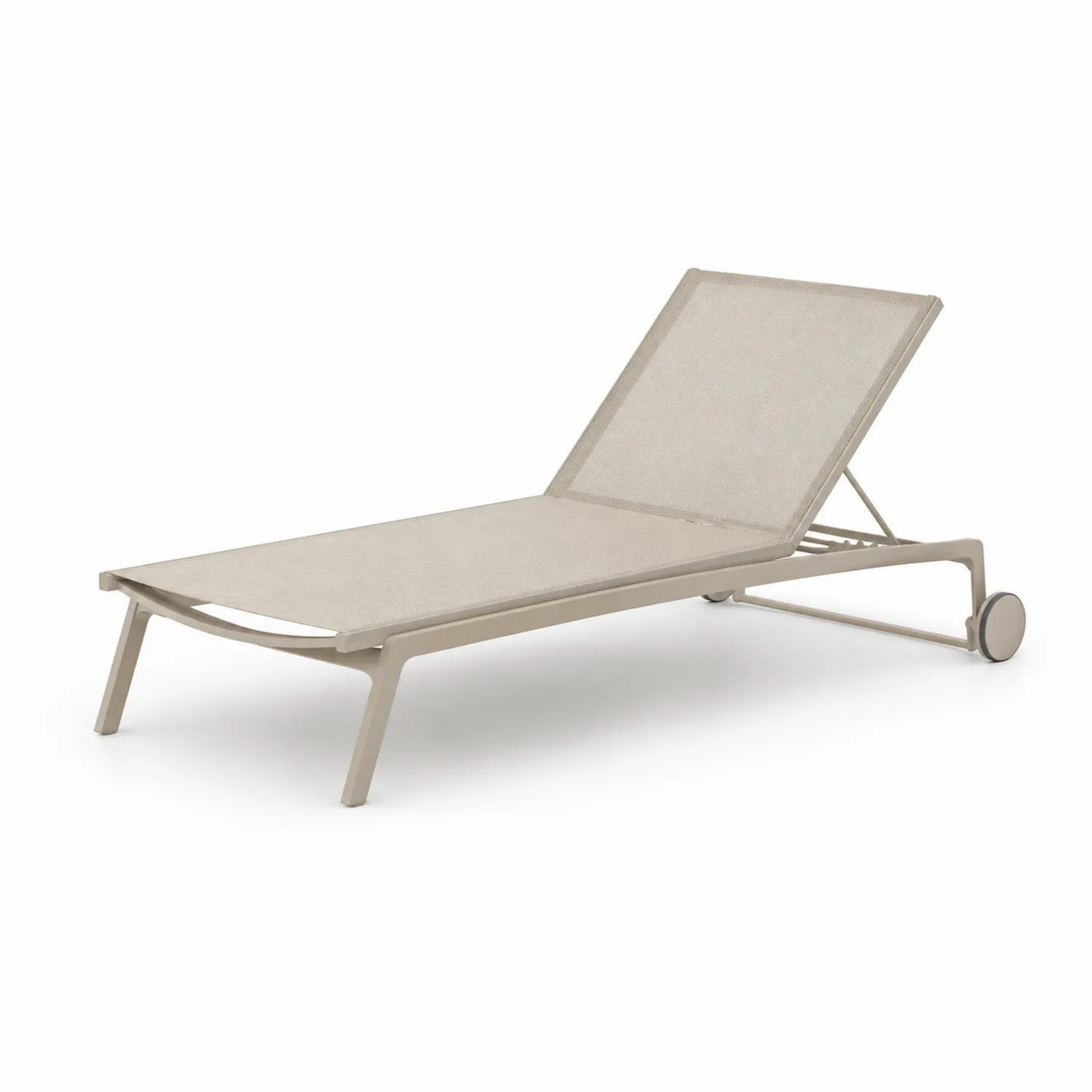 Chaise Longue Extérieure Aluminium Textilène Sable-rivviorae