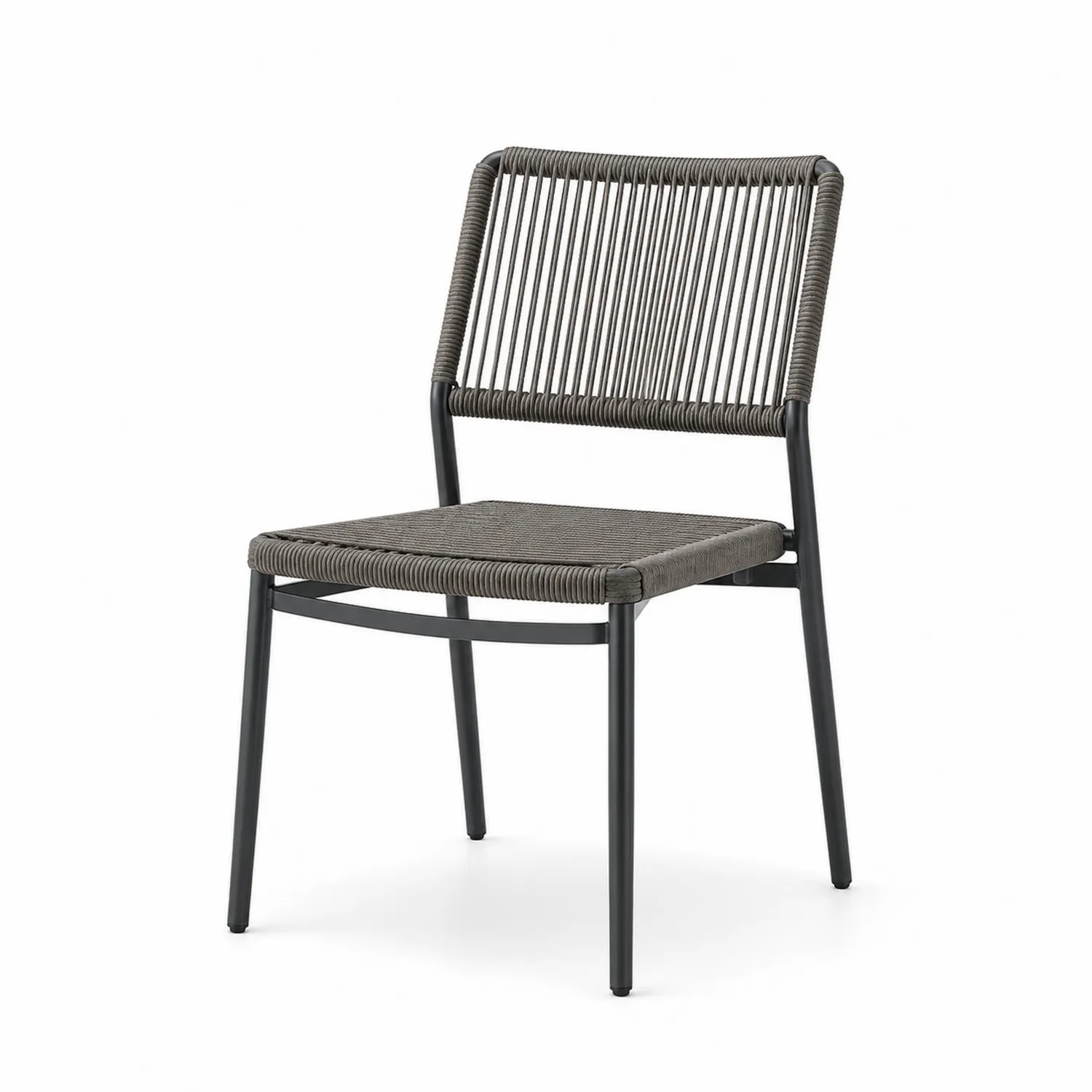 Chaise en aluminium et corde gris pour l'extérieur-rivviorae
