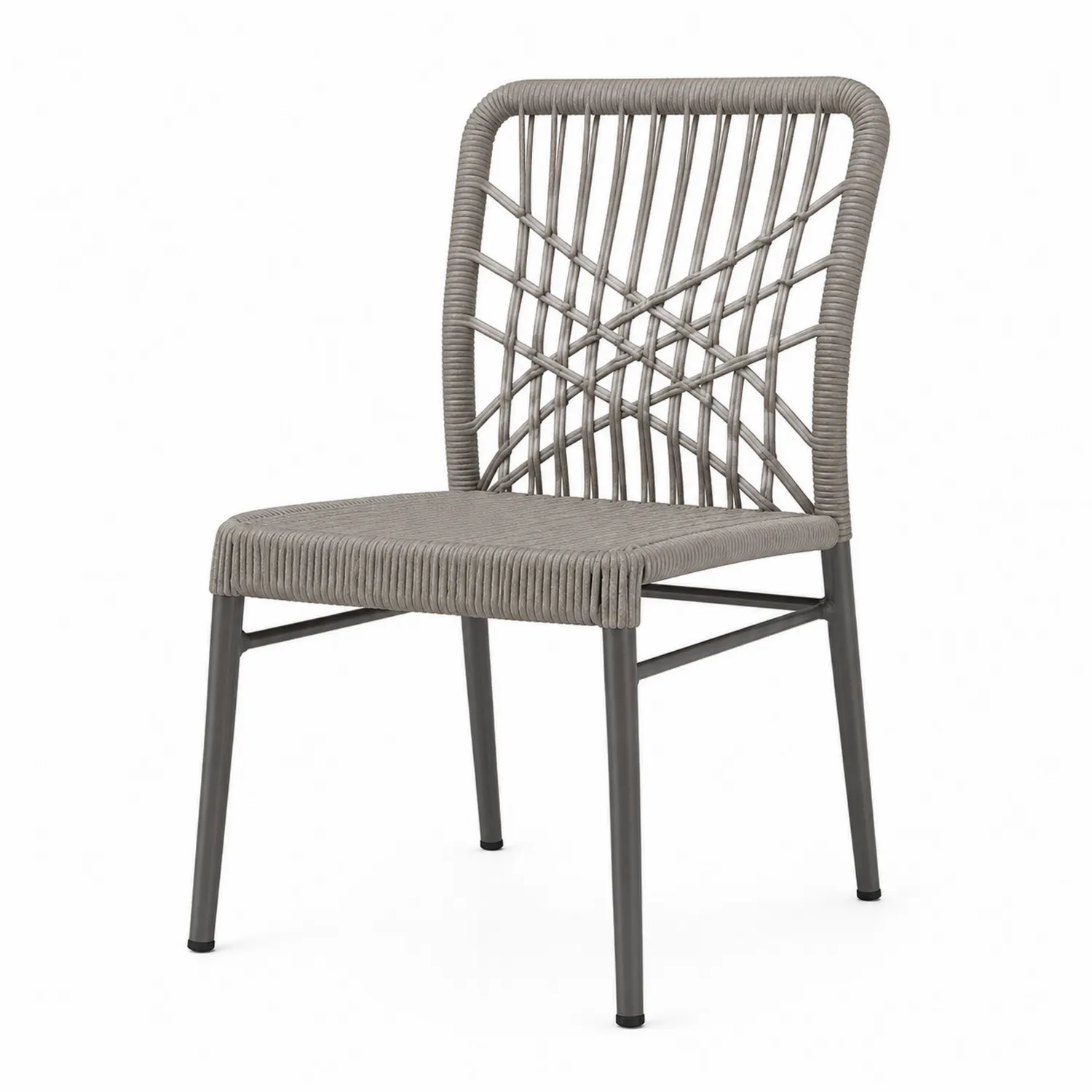 Chaise d'extérieur en corde et métal Gris-rivviorae