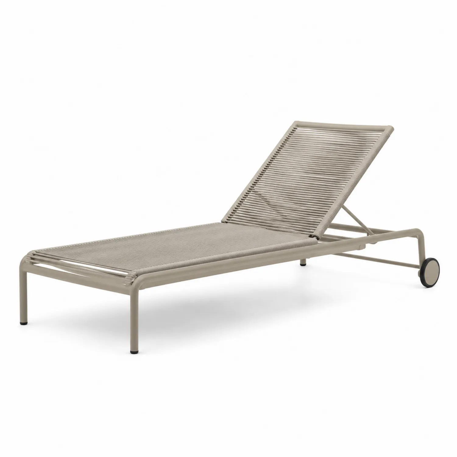 Chaise longue extérieure réglable en aluminium avec cordes en polyester Beige-rivviorae