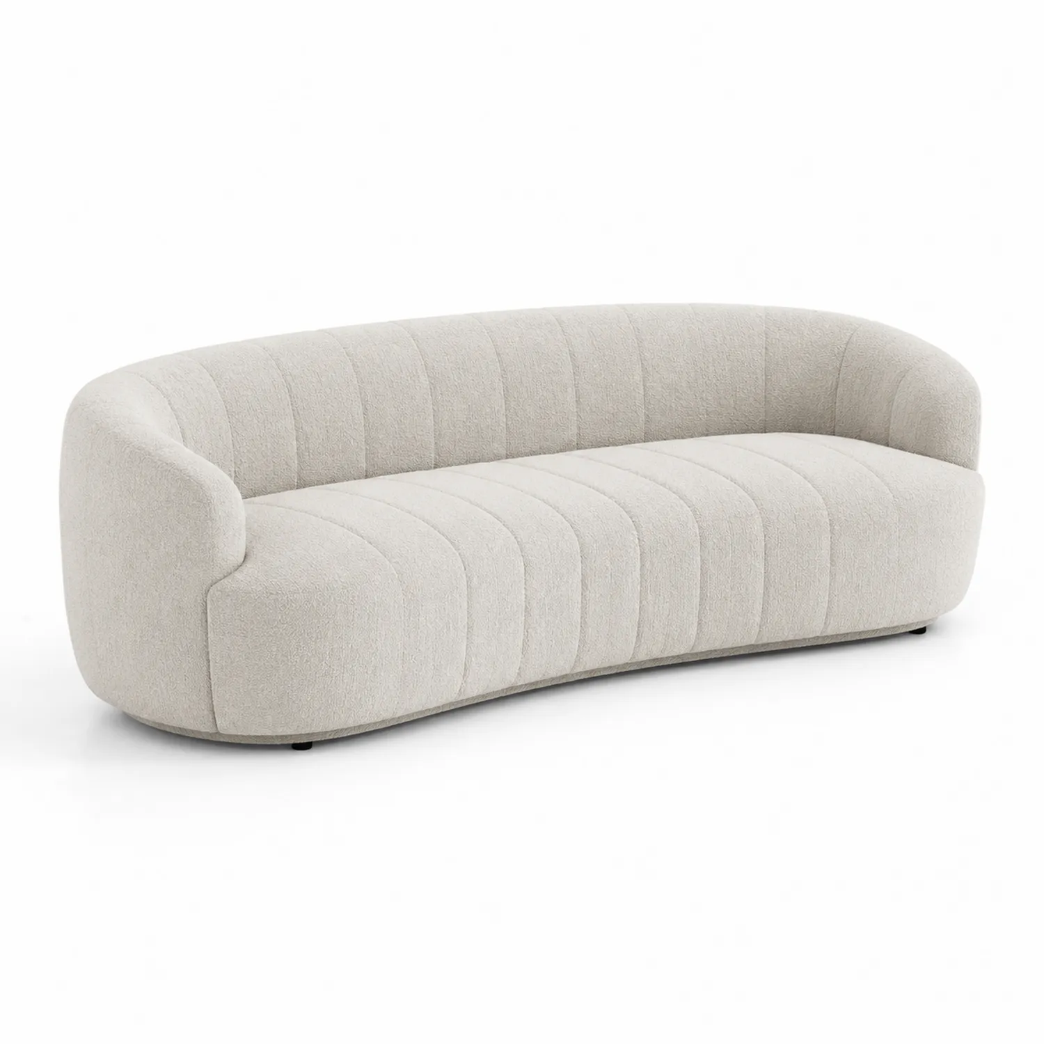 Canapé courbé en tissu beige 3 places-rivviorae
