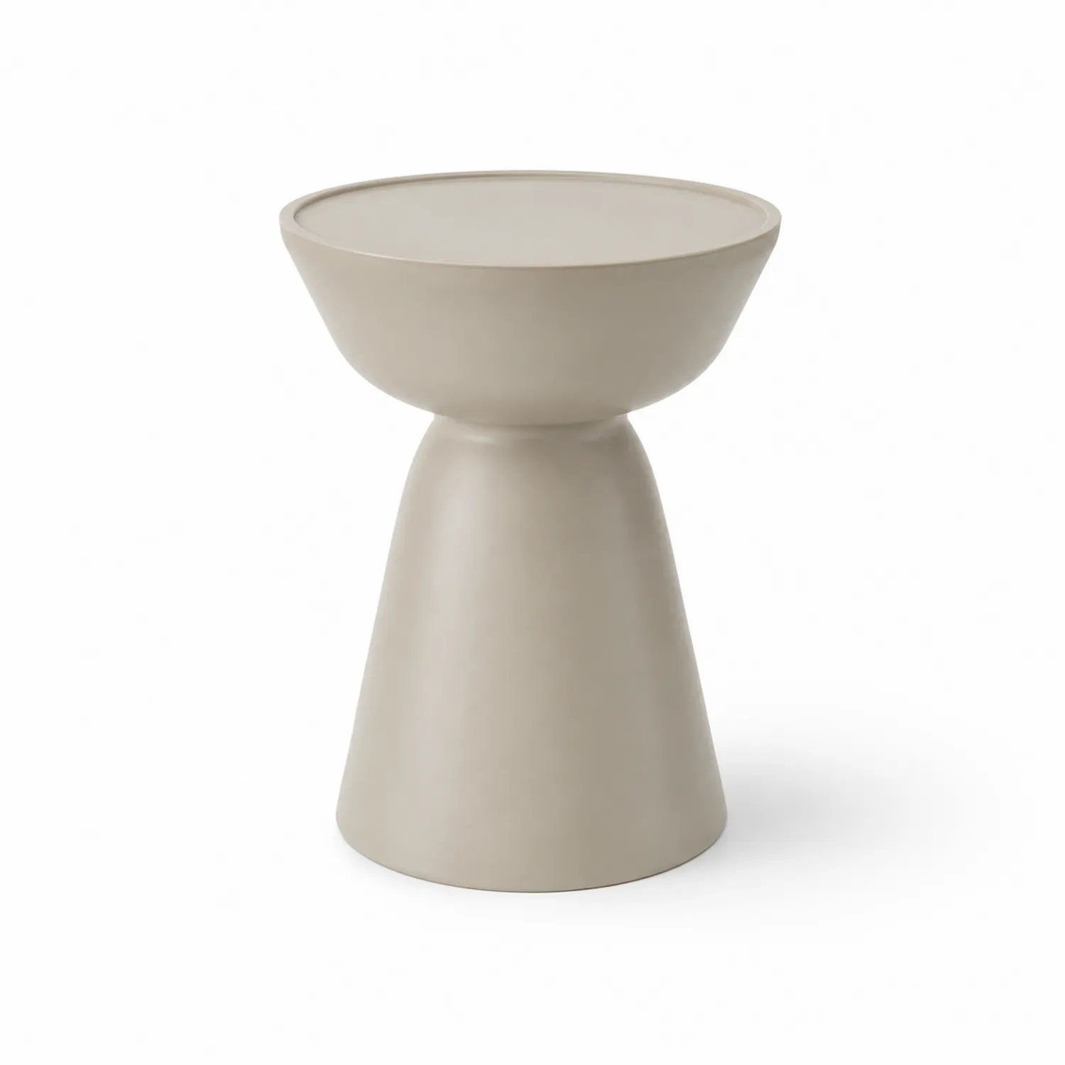Table d'appoint en résine beige 45 cm-rivviorae