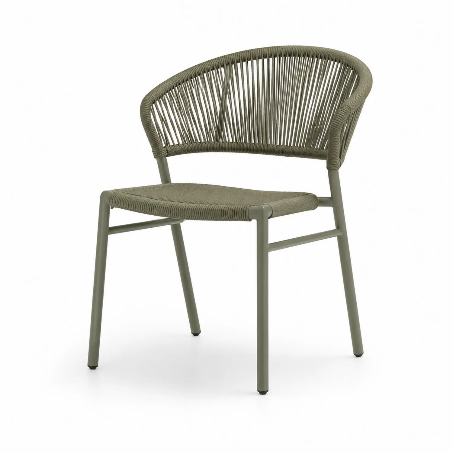 Chaise en corde et aluminium vert olive pour extérieur-rivviorae