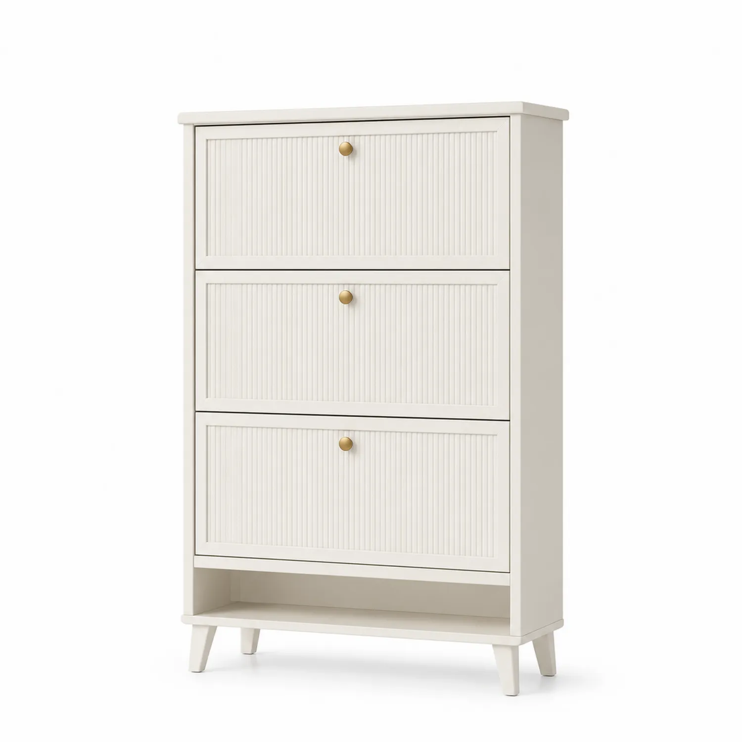 Armoire à chaussures en bois 3 tiroirs Blanc-rivviorae