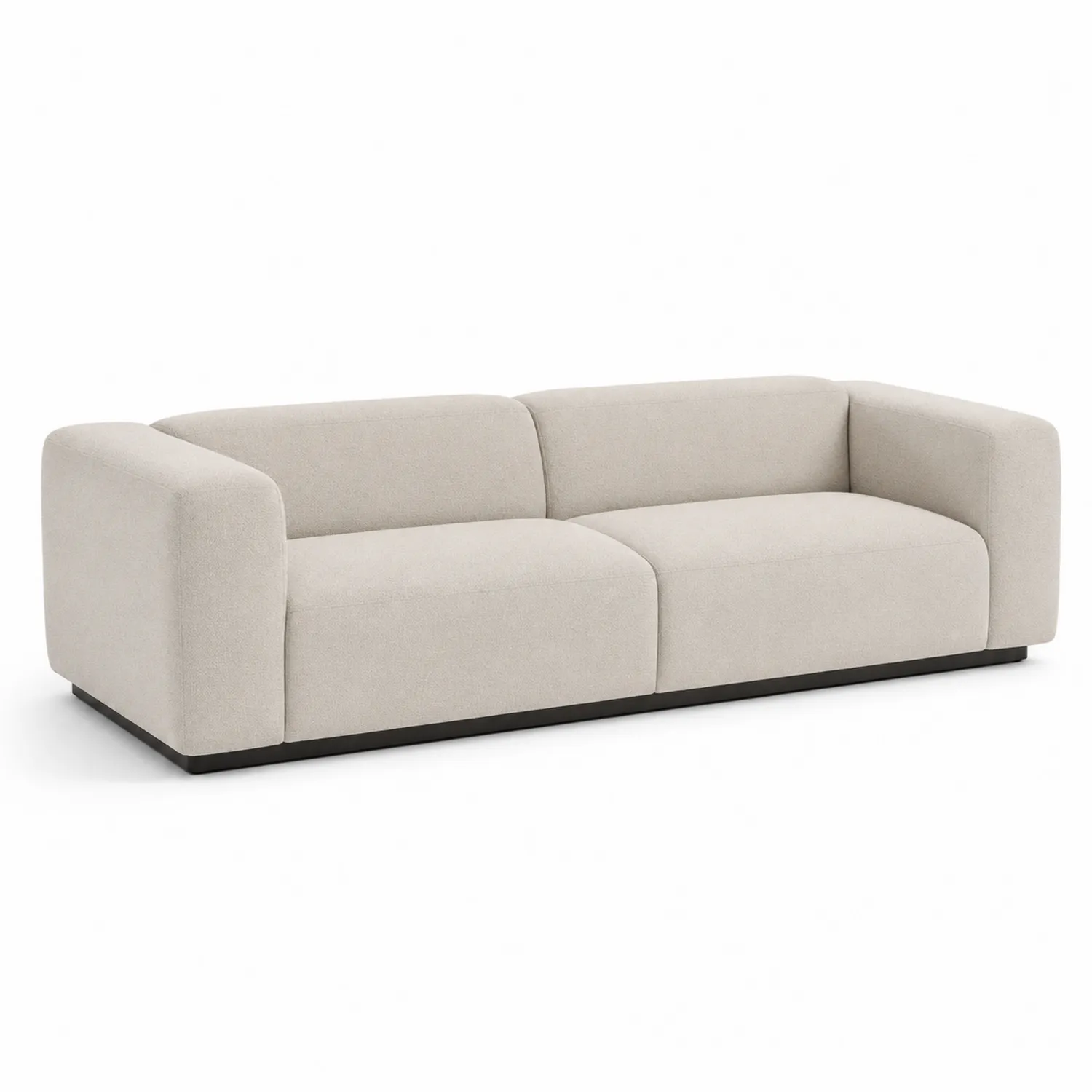 Canapé 3 places en tissu beige, 220 cm-rivviorae