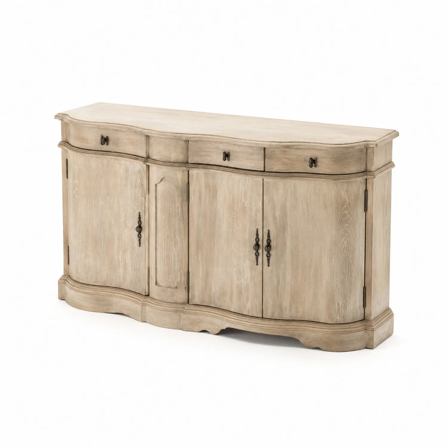 Buffet en Bois avec 4 Portes et 2 Tiroirs