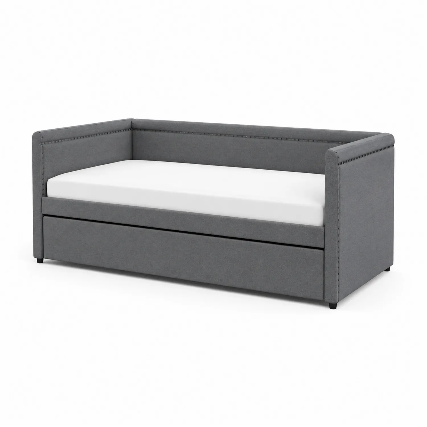 Lit de repos en tissu avec tiroir en Gris