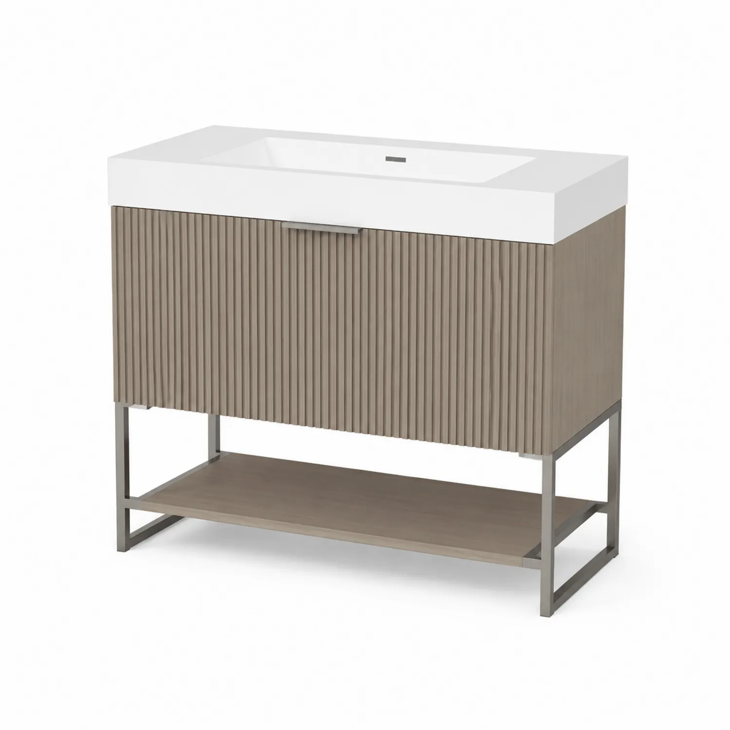 Meuble-lavabo en Bois avec Lavabo en Résine Blanc 80 x 45 x 85 cm