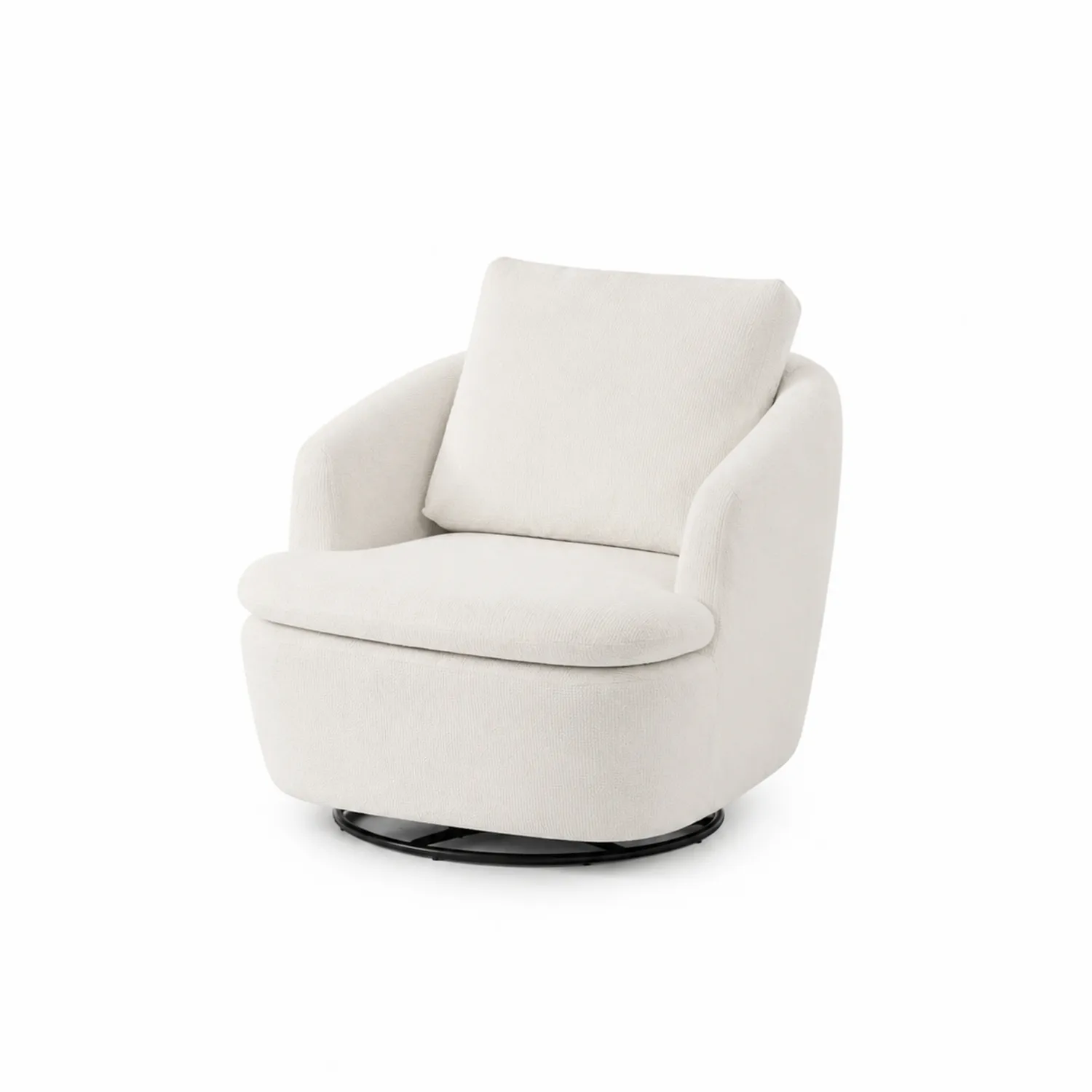 Fauteuil pivotant en tissu Beige